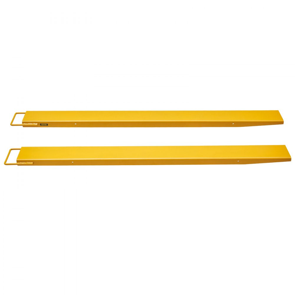 VEVOR Pallet Fork Extensions, 72" Length 4.5" Width, Heavy Duty Carbon Steel Fork Extensions for Forklifts, 1 Pair Forklift Extensions, Industrial Forklift Fork Attachments for Forklift Truck, Yellow 