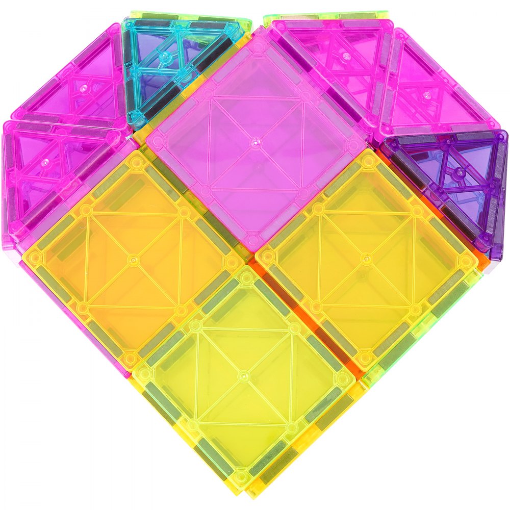 VEVOR Magnetic Tiles Magnetic Building Toy 55 PCS Magnet Blocks for Kids 3D Set 