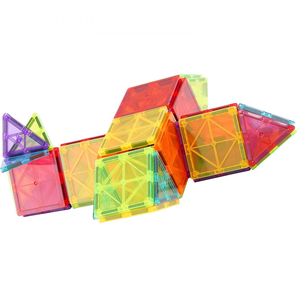 VEVOR Magnetic Tiles Magnetic Building Toy 55 PCS Magnet Blocks for Kids 3D Set 
