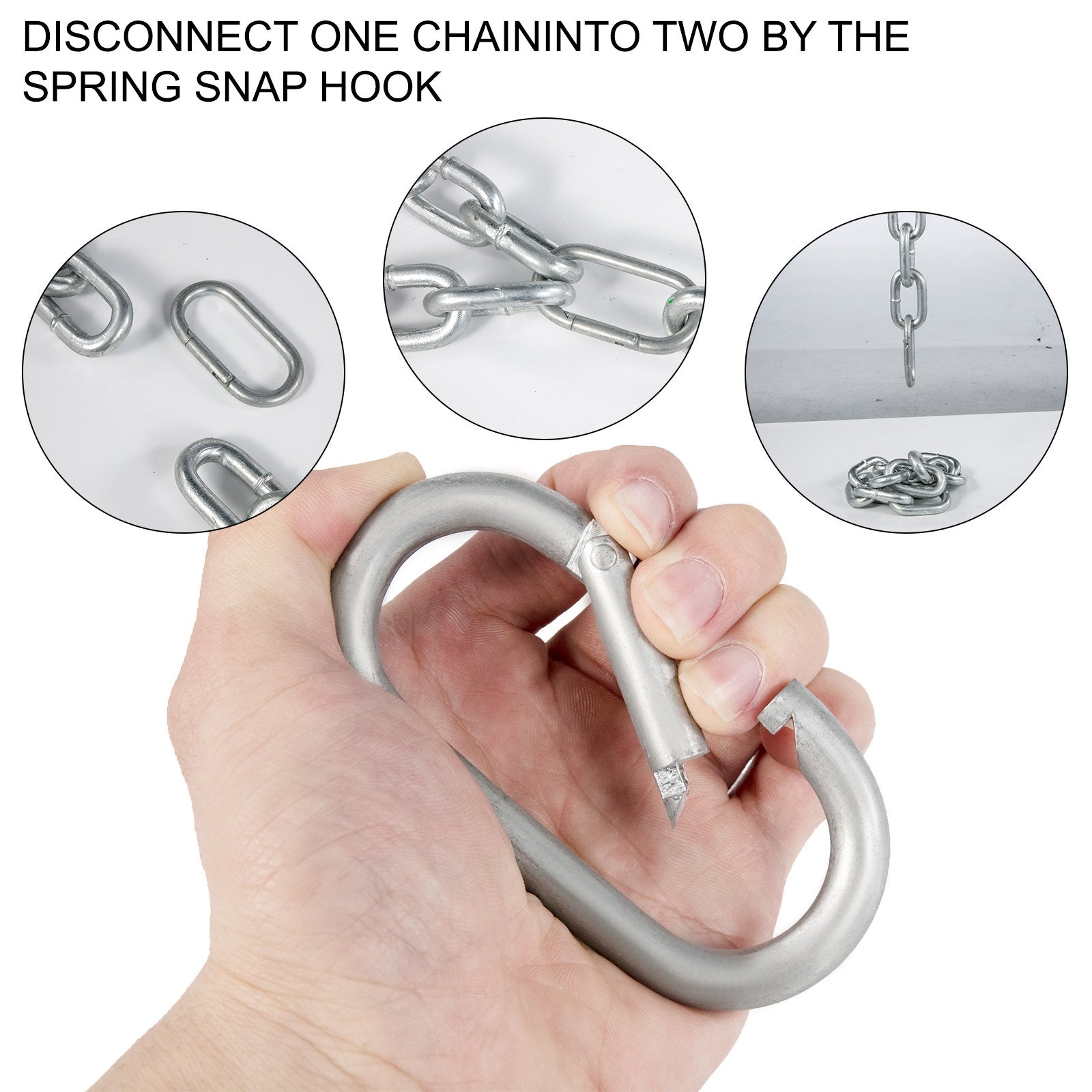 VEVOR Weight Lifting Chains, 1 Pair 26LBS/12KG Weight Lifting Chains,Bench Press Chains with Collars, 5.2FT Olympic Barbell Chains Weight Chains for Power Lifting, Silver 