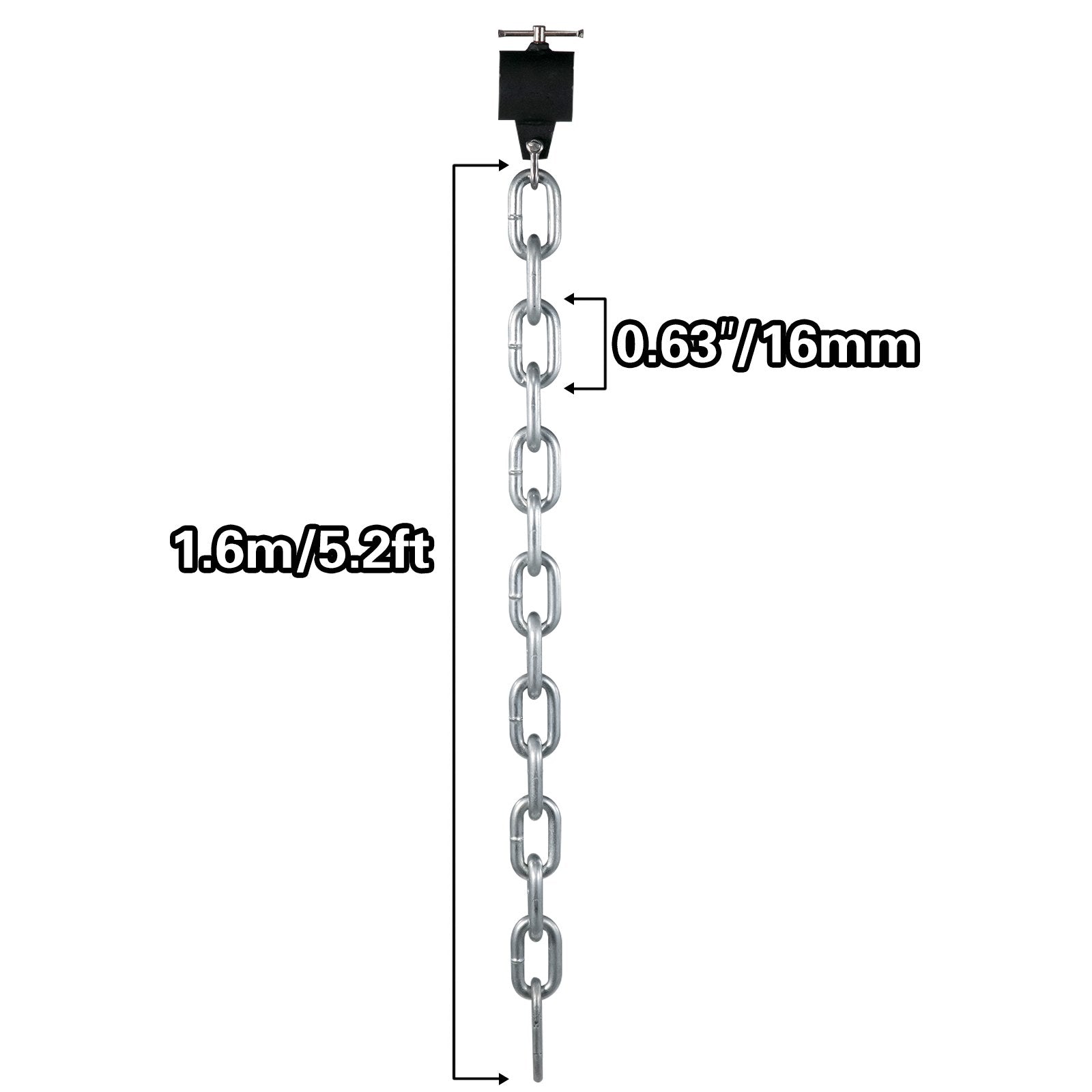 VEVOR Weight Lifting Chains, 1 Pair 35LBS/16kg Weight lifting Chains, Bench Press Chains with Collars, 5.2ft Olympic Barbell Chains Weight Chains for Power Lifting, Silver 