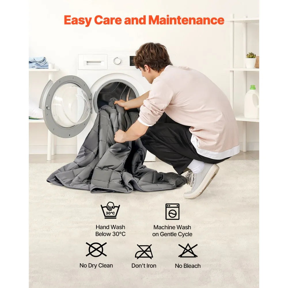 VEVOR Weighted Blanket 25lb 88 x 104" King Size Cooling Breathable Heavy Blanket