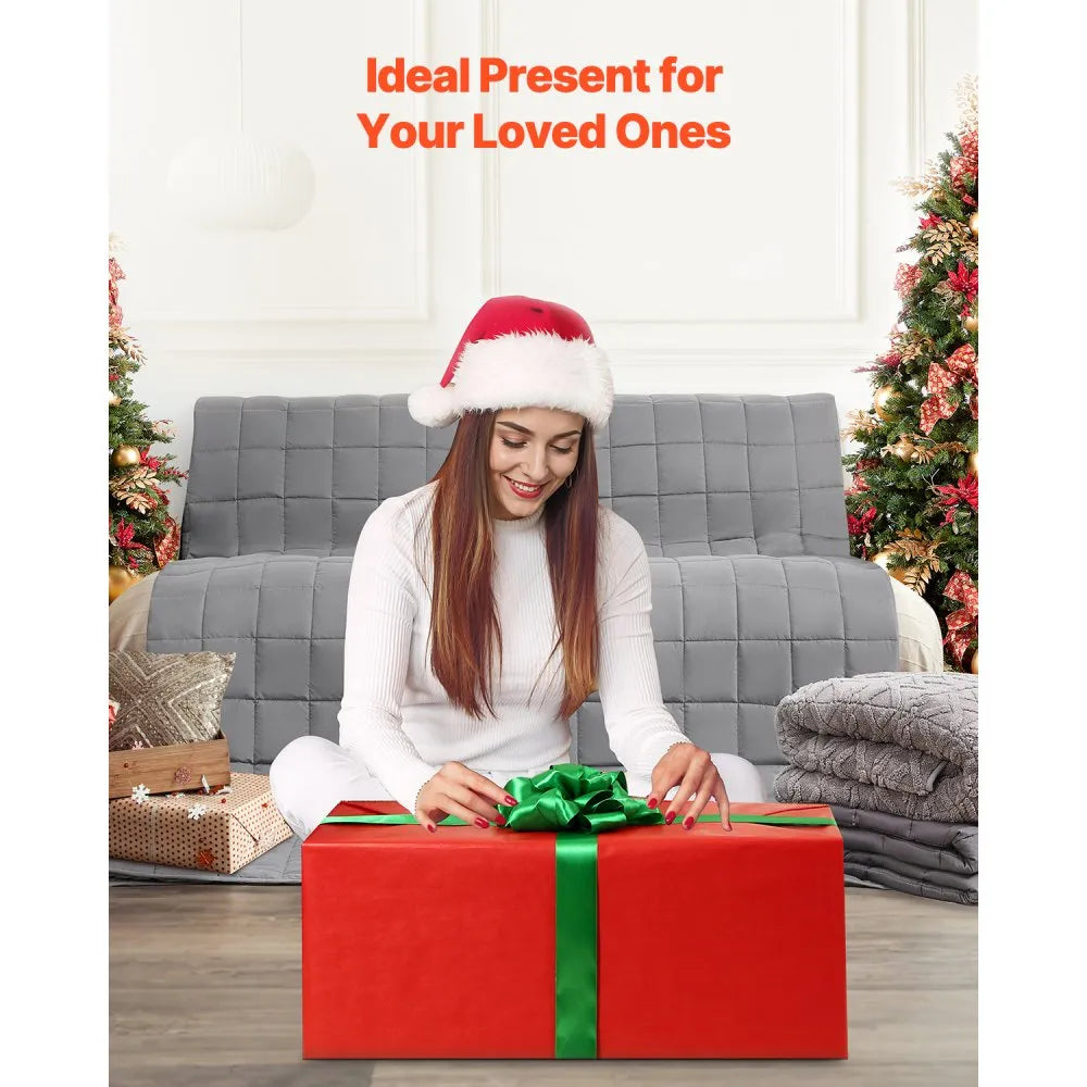 VEVOR Weighted Blanket 25lb 88 x 104" King Size Cooling Breathable Heavy Blanket