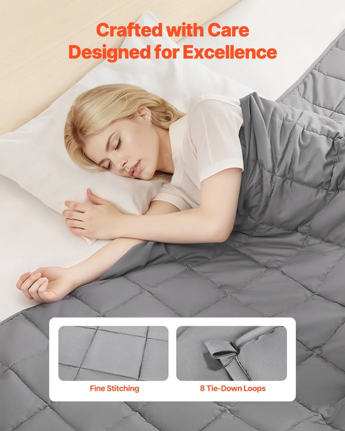 VEVOR Weighted Blanket 25lb 60 x 80" Queen Size Cooling Breathable Heavy Blanket