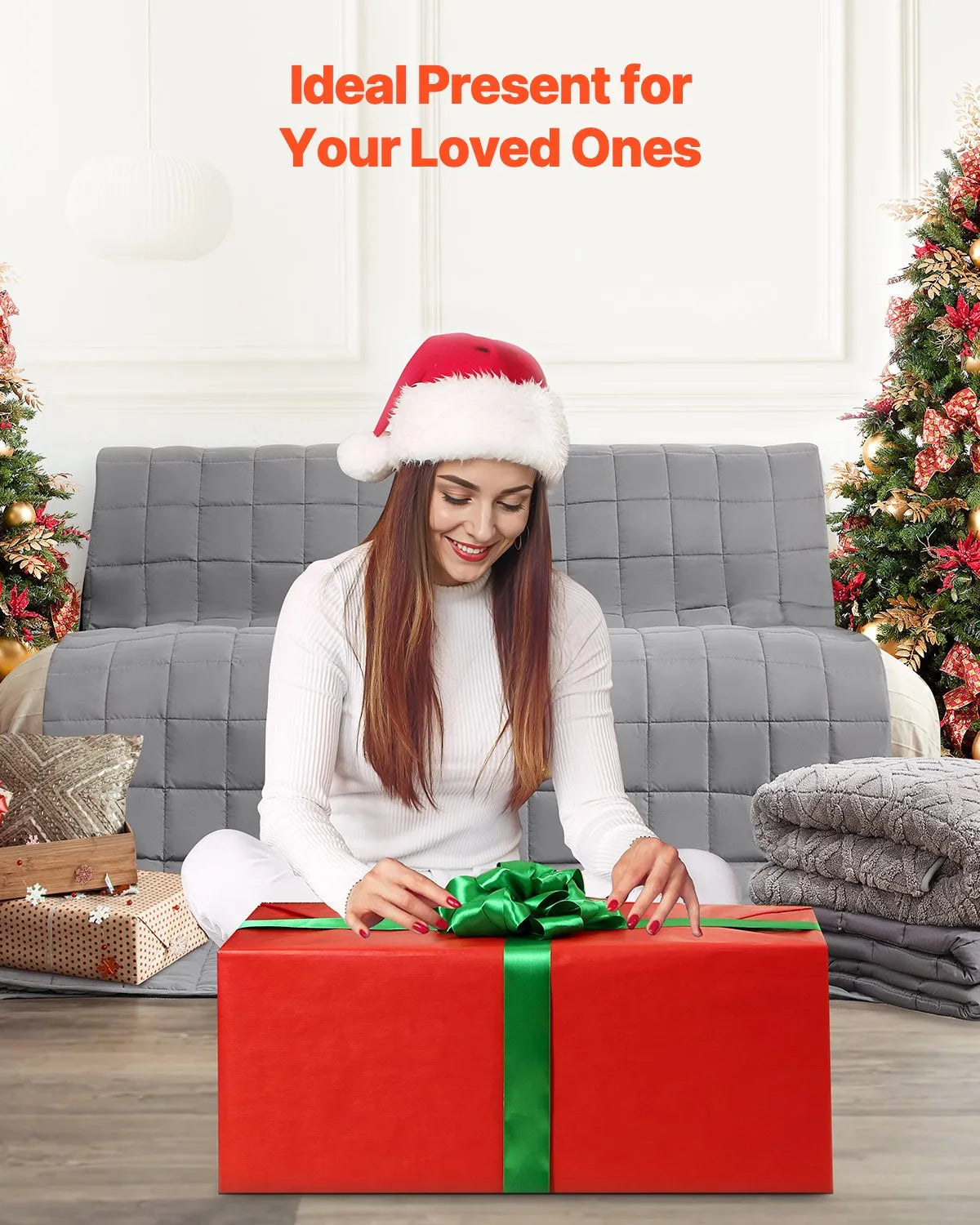 VEVOR Weighted Blanket 25lb 60 x 80" Queen Size Cooling Breathable Heavy Blanket