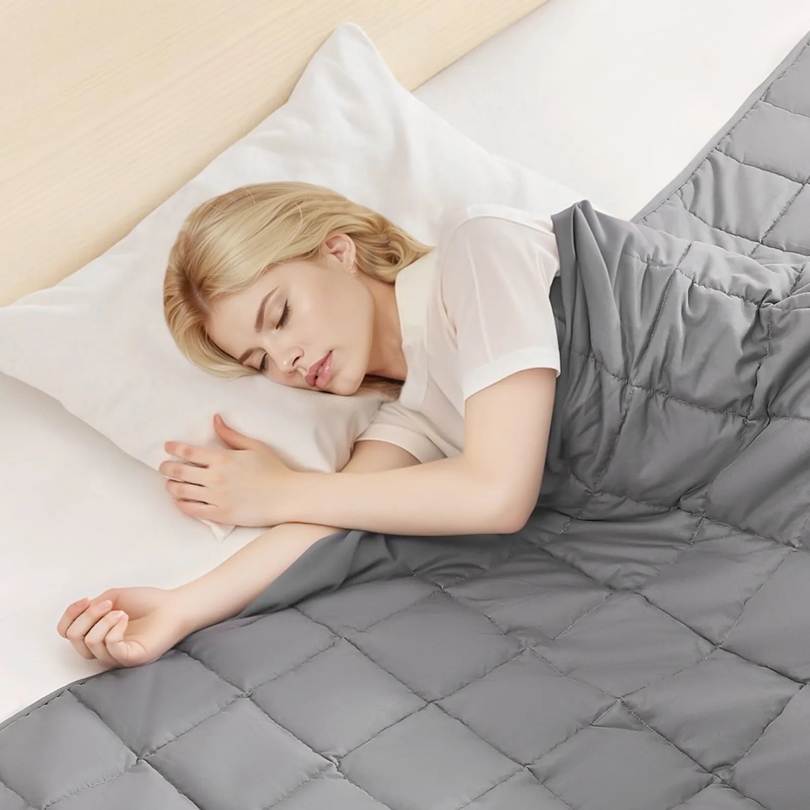 VEVOR Weighted Blanket 25lb 60 x 80" Queen Size Cooling Breathable Heavy Blanket