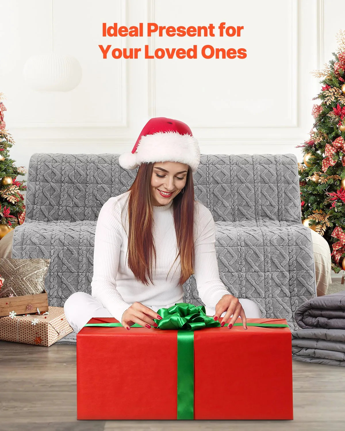 VEVOR Weighted Blanket 20lb 60 x 80 in Queen Size Sherpa Fleece Heavy Blanket