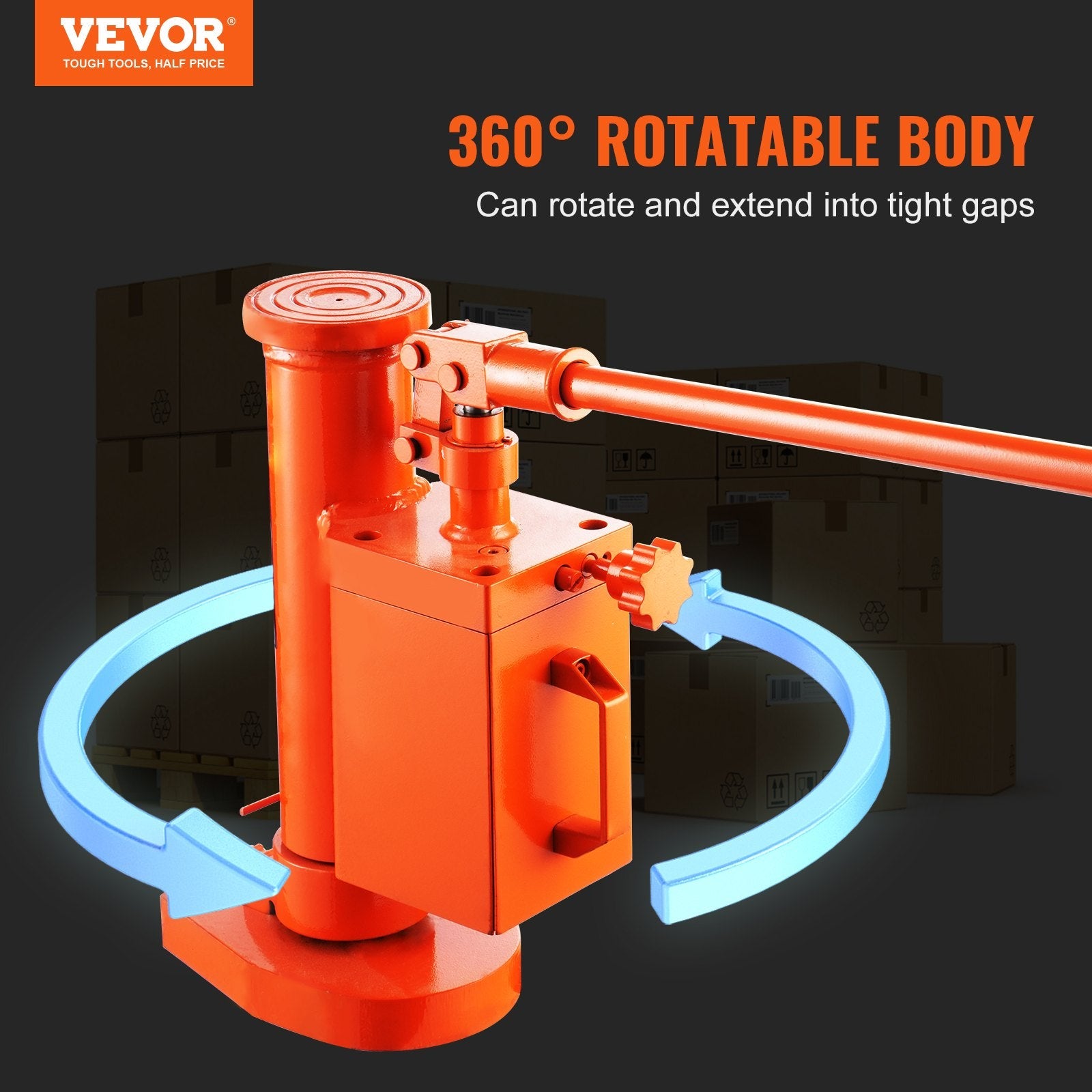 VEVOR Hydraulic Toe Jack, 5 Ton On Toe Toe Jack Lift, 10 Ton On Top Lift Capacity Machine Jack, 1.0-9.1 in Toe Height, 14.6-22.4 in Top Height, 360° Rotatable Claw Jack for Machinery, Industry 