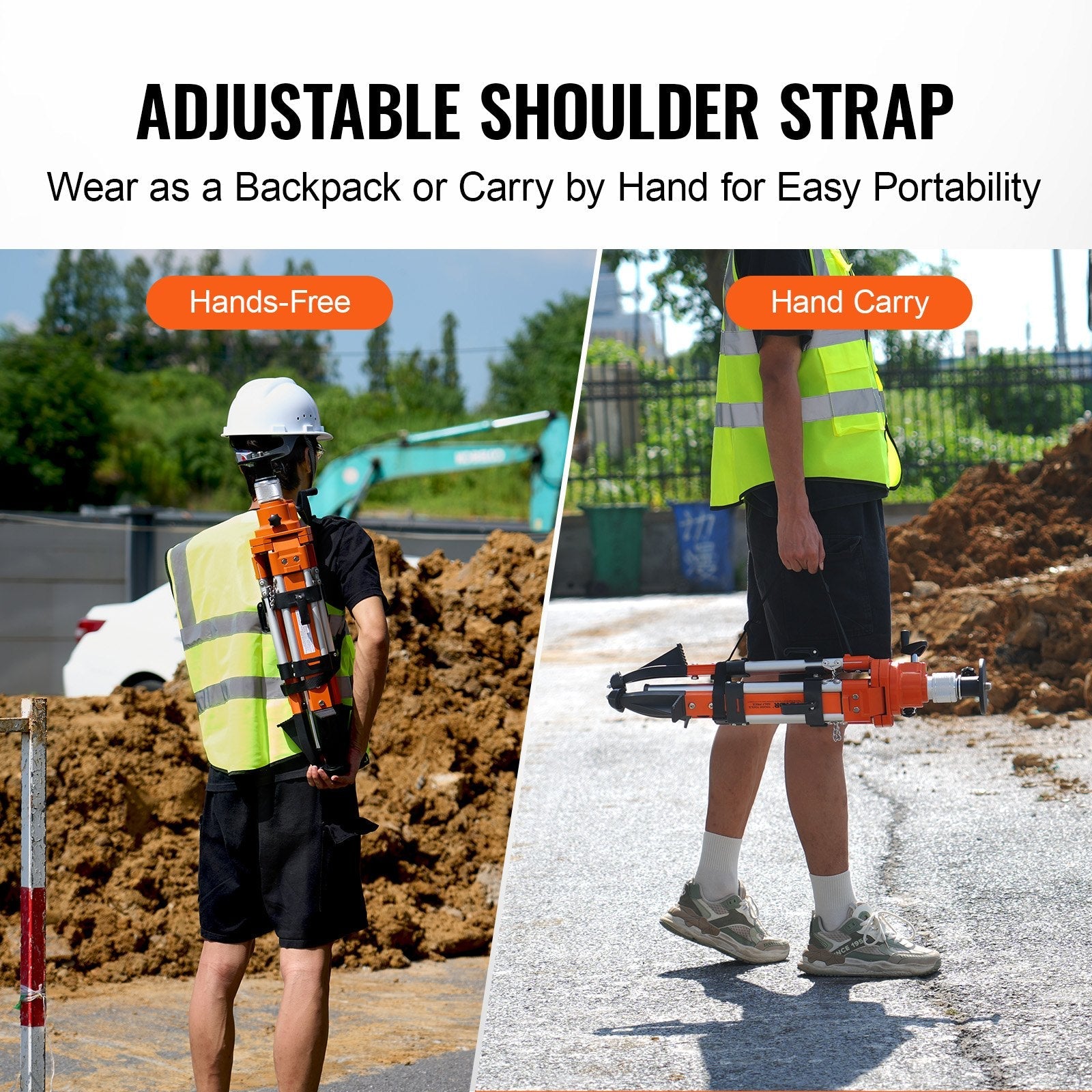 VEVOR Laser Level Tripod Stand 5/8"-11 Thread 27.16-67.71 in Height Adjustment 