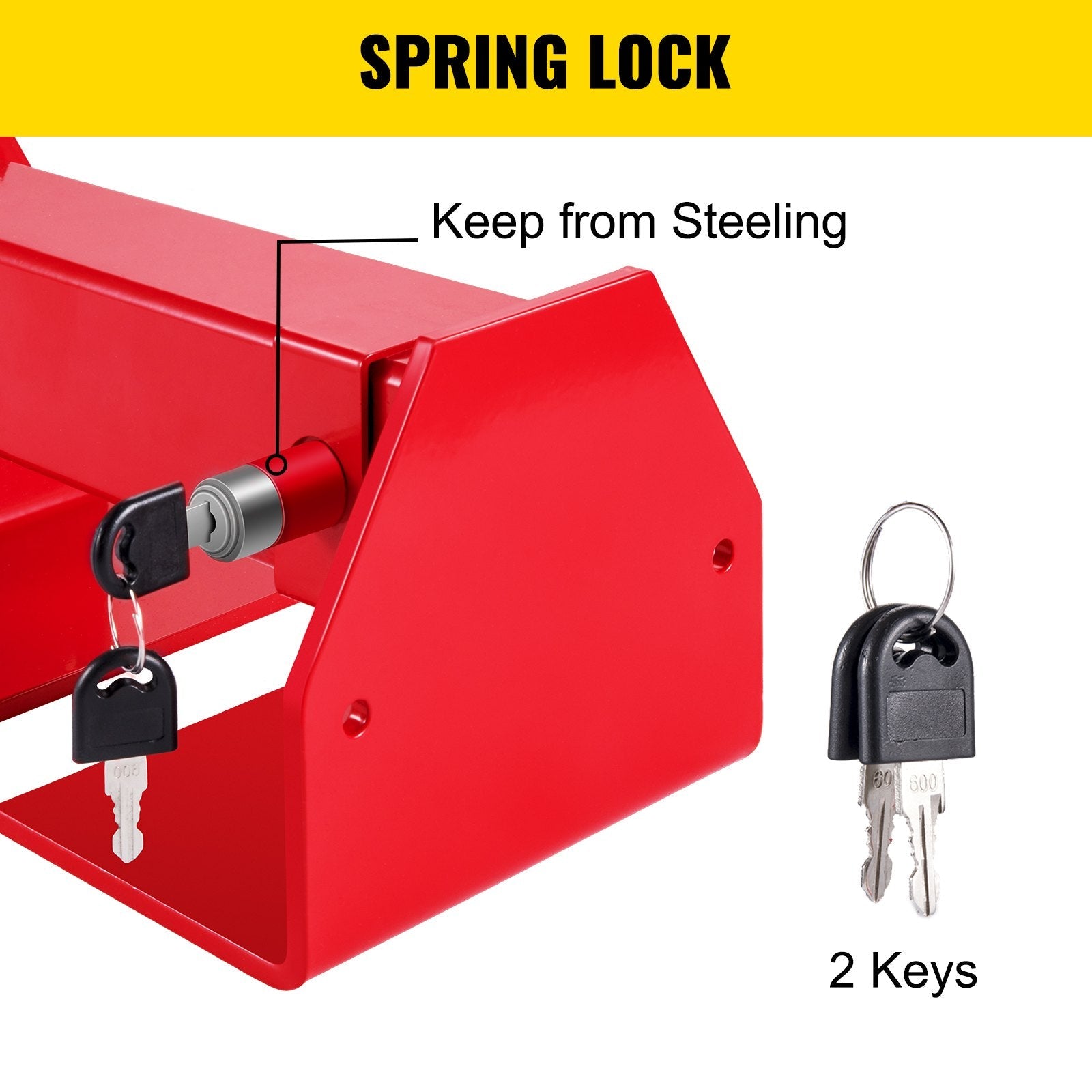 VEVOR Cargo Container Lock 9.84"-17.32" Locking Distance Semi Truck Door Locks with 2 Keys Shipping Container Accessories Red Powder-coated with Spring Lock for Fixed Container and Semi Trailer Box 