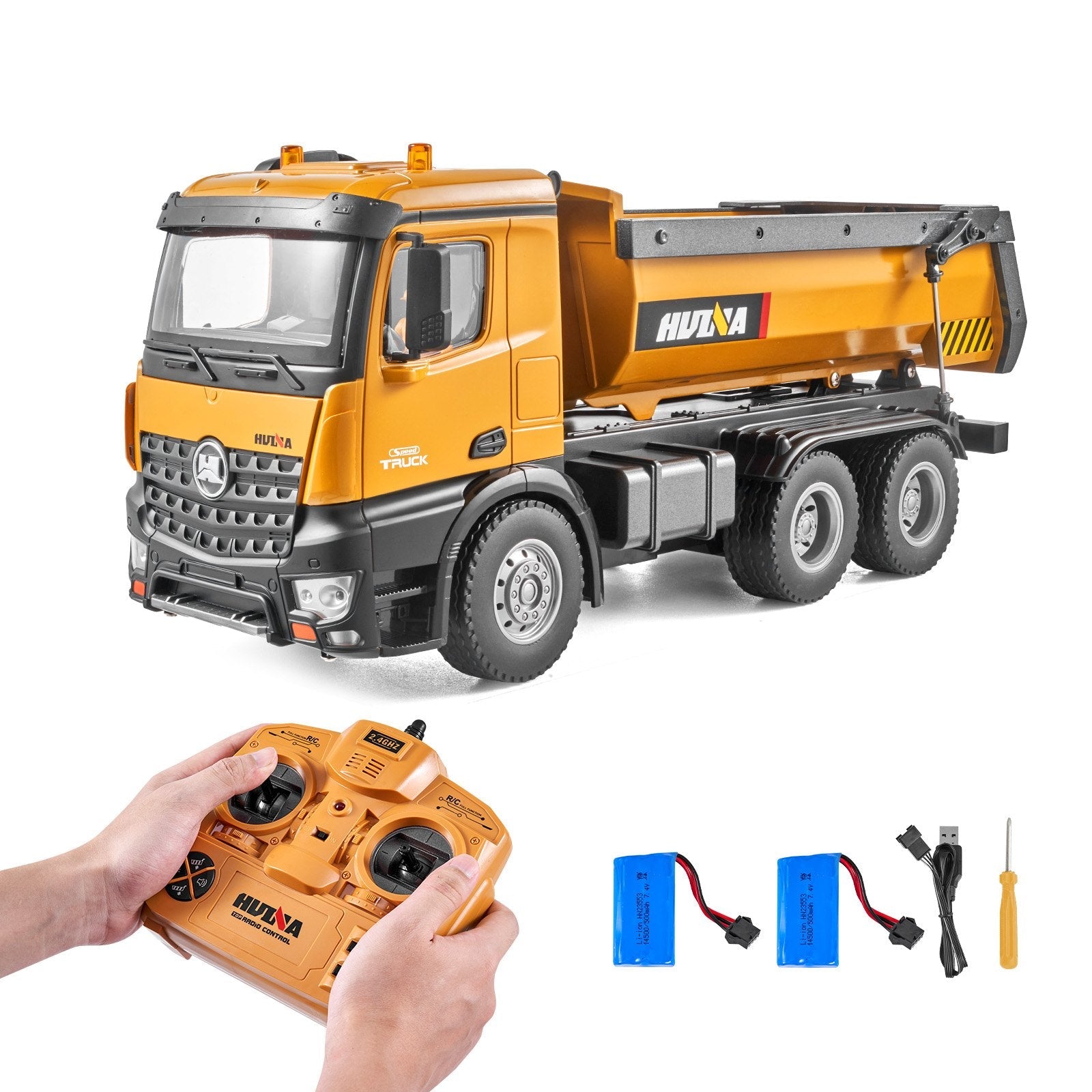 VEVOR RC Remote Control Dump Truck Toy Construction Vehicle Toy 10CH 1:14 Scale 