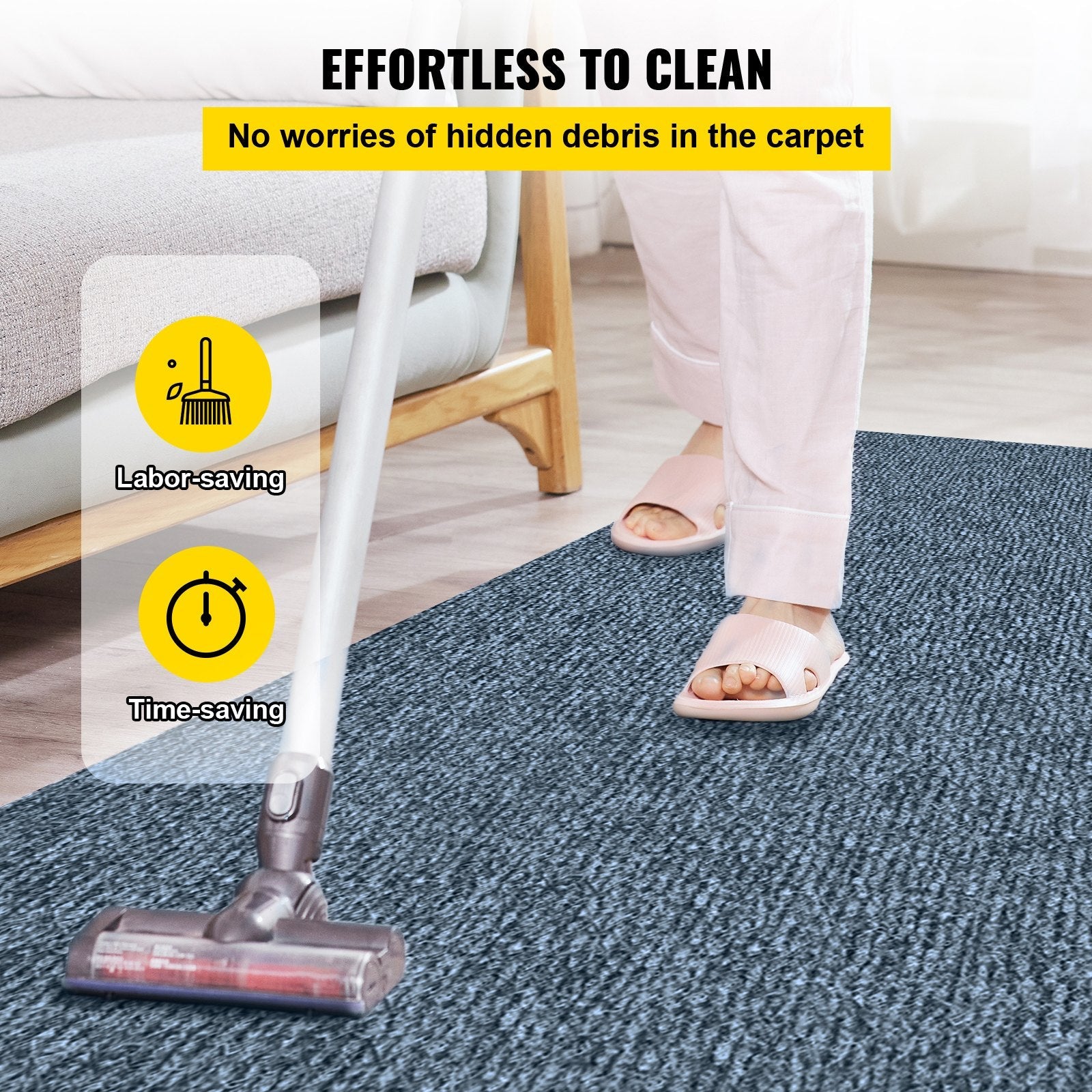 VEVOR Gray Marine Carpet 6 ft x 36 ft, Boat Carpet Rugs, Indoor Outdoor Rugs for Patio Deck Anti-Slide TPR Water-Proof Back Outdoor Marine Carpeting Outdoor Carpet 