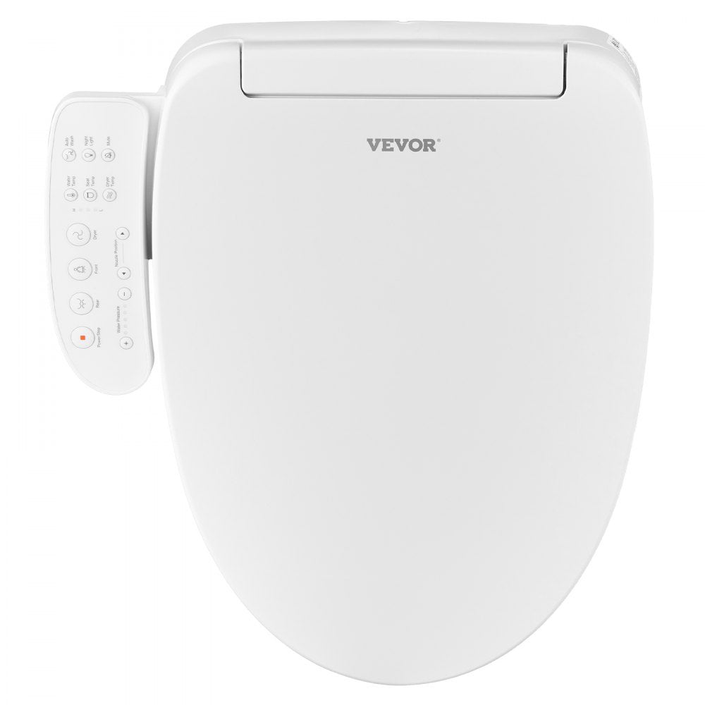 VEVOR Elongated Bidet Toilet Seat Electric Smart Heated Seat Side Arm Control 