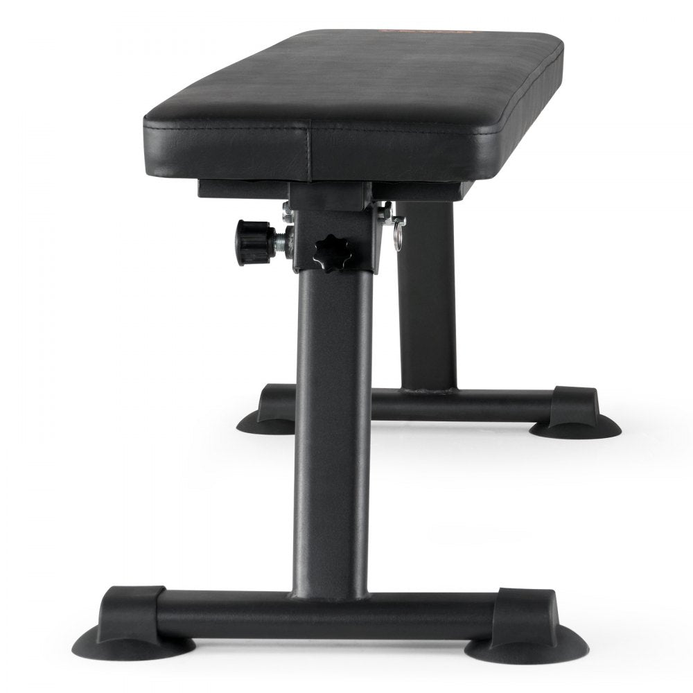VEVOR Flat Weight Bench Foldable Strength Training Bench for Full Body Workout 