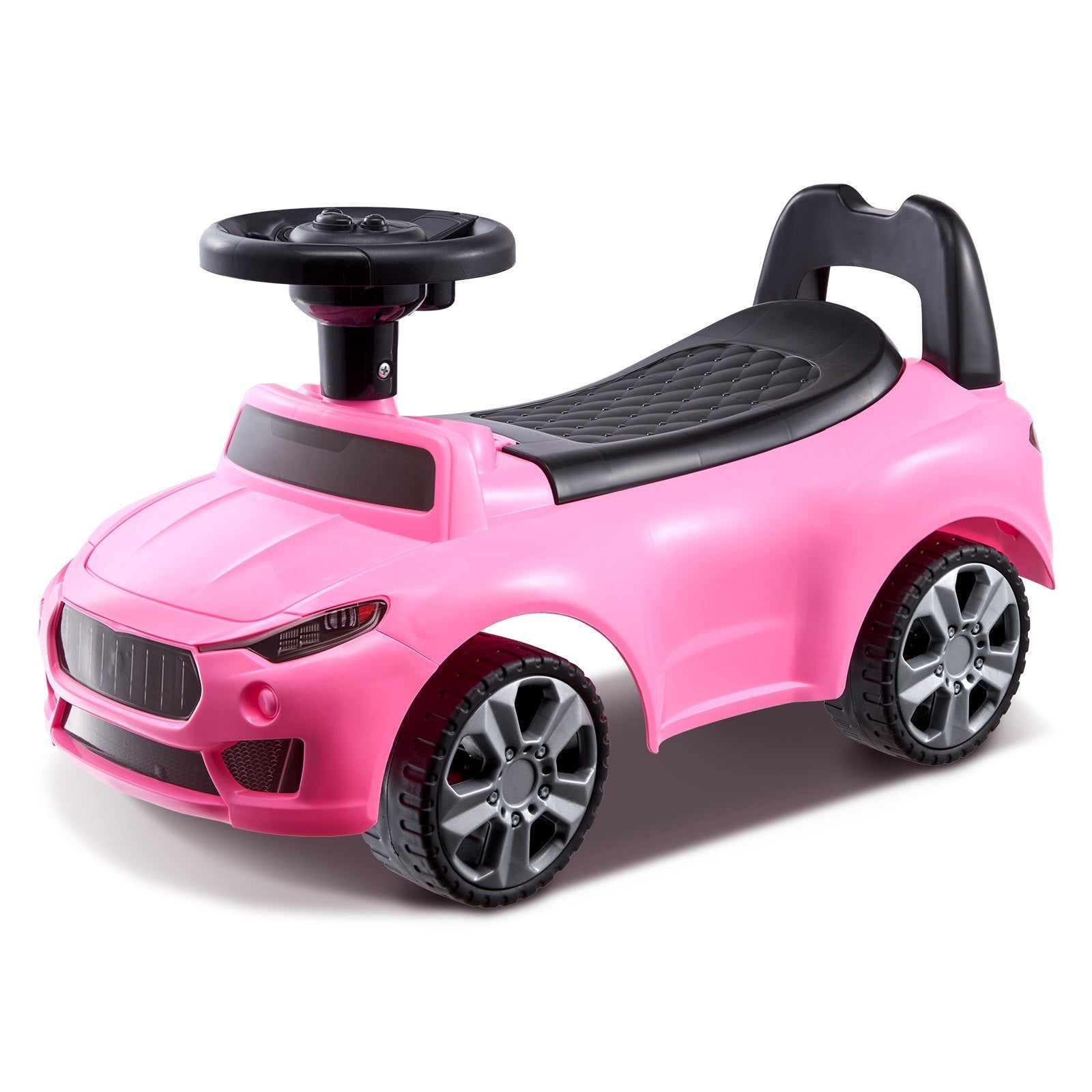 VEVOR Ride On Push Car for Toddlers, Ages 1-3, Ride Racer, Sit to Stand Toddler Ride On Toy, Classic Kids Ride On Car with Music Steering Wheel & Under Seat Storage, Ride On Toy for Boys Girls, Pink 