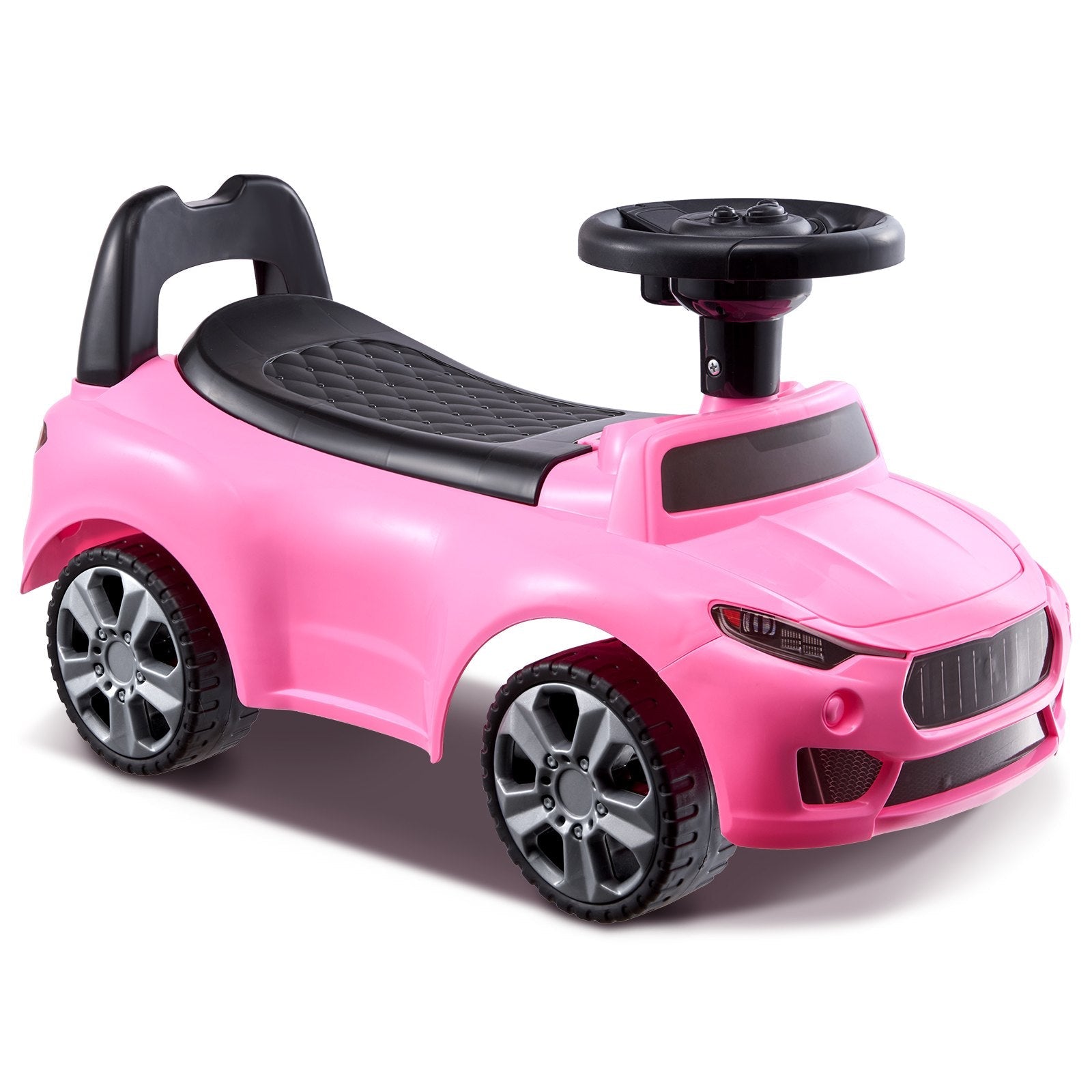 VEVOR Ride On Push Car for Toddlers, Ages 1-3, Ride Racer, Sit to Stand Toddler Ride On Toy, Classic Kids Ride On Car with Music Steering Wheel & Under Seat Storage, Ride On Toy for Boys Girls, Pink 