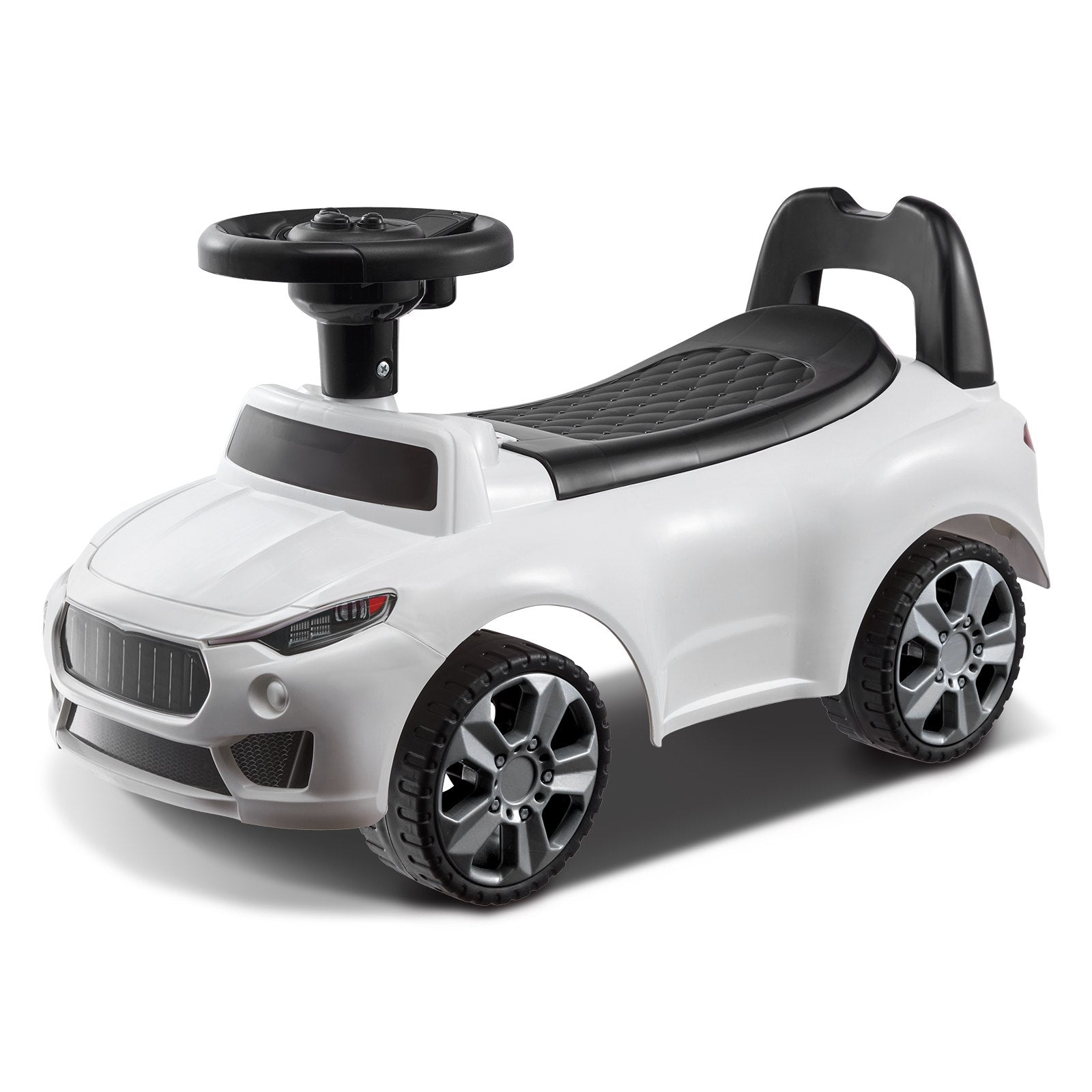 VEVOR Ride On Push Car for Toddlers, Ages 1-3, Ride Racer, Sit to Stand Toddler Ride On Toy, Classic Kids Ride On Car with Music Steering Wheel & Under Seat Storage, Ride On Toy for Boys Girls, White 