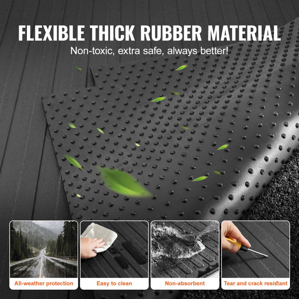 VEVOR Truck Bed Mat, Fits for 2015-2020 Ford F150 5.5 FT Short Bed, 66.5" x 64" Rubber Truck Bed Liner, 1/4" Thick Bed Mat Car Accessories for All-Weather Protection, Prevent Slipping or Damage 