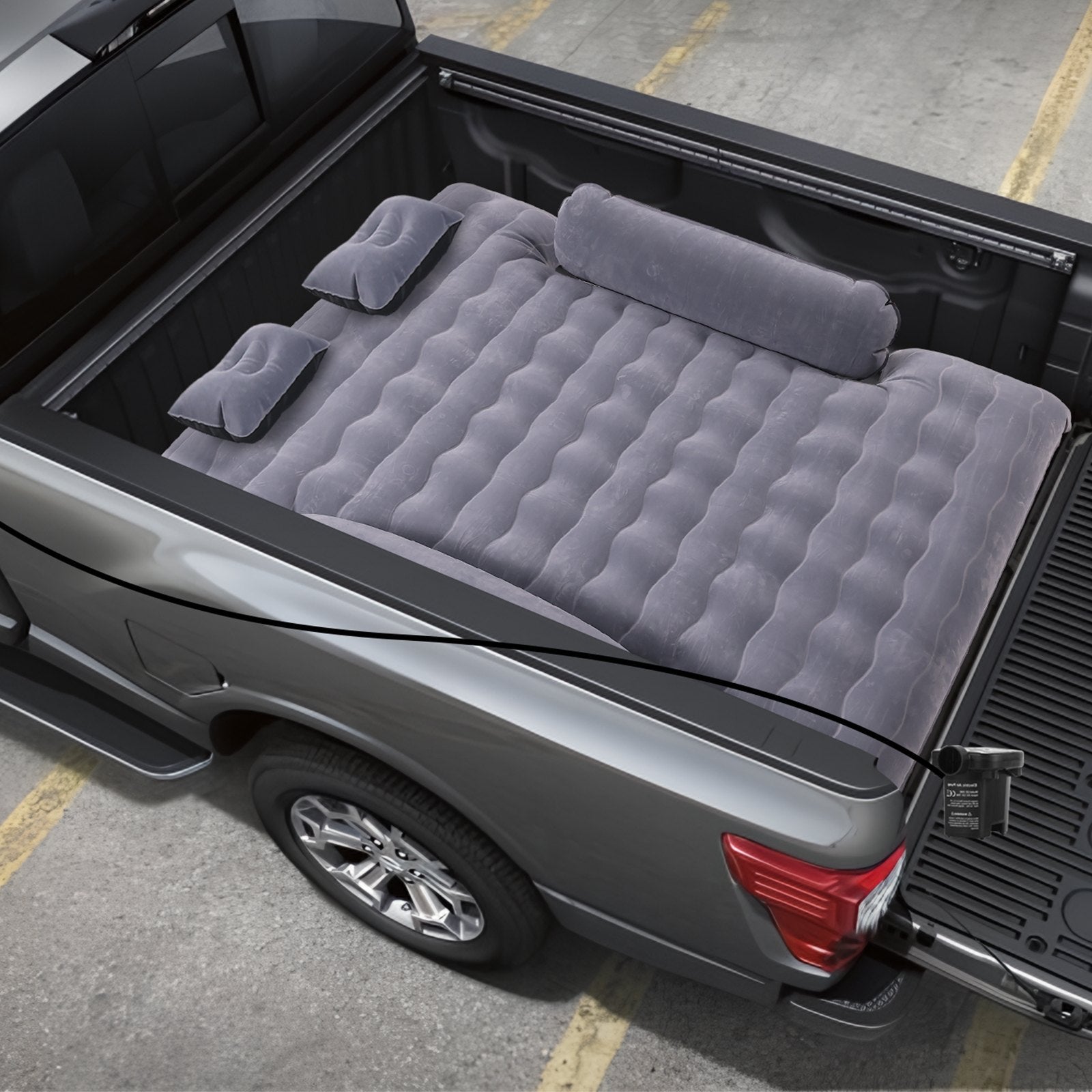 VEVOR Truck Bed Air Mattress, for 6-6.5 ft Full Size Truck Beds, Inflatable Air Mattress Camping Bed with 12V Air Pump 2 Pillows, Carry Bag, for Chevrolet Silverado, Dodge Ram, Ford 150/250/350 