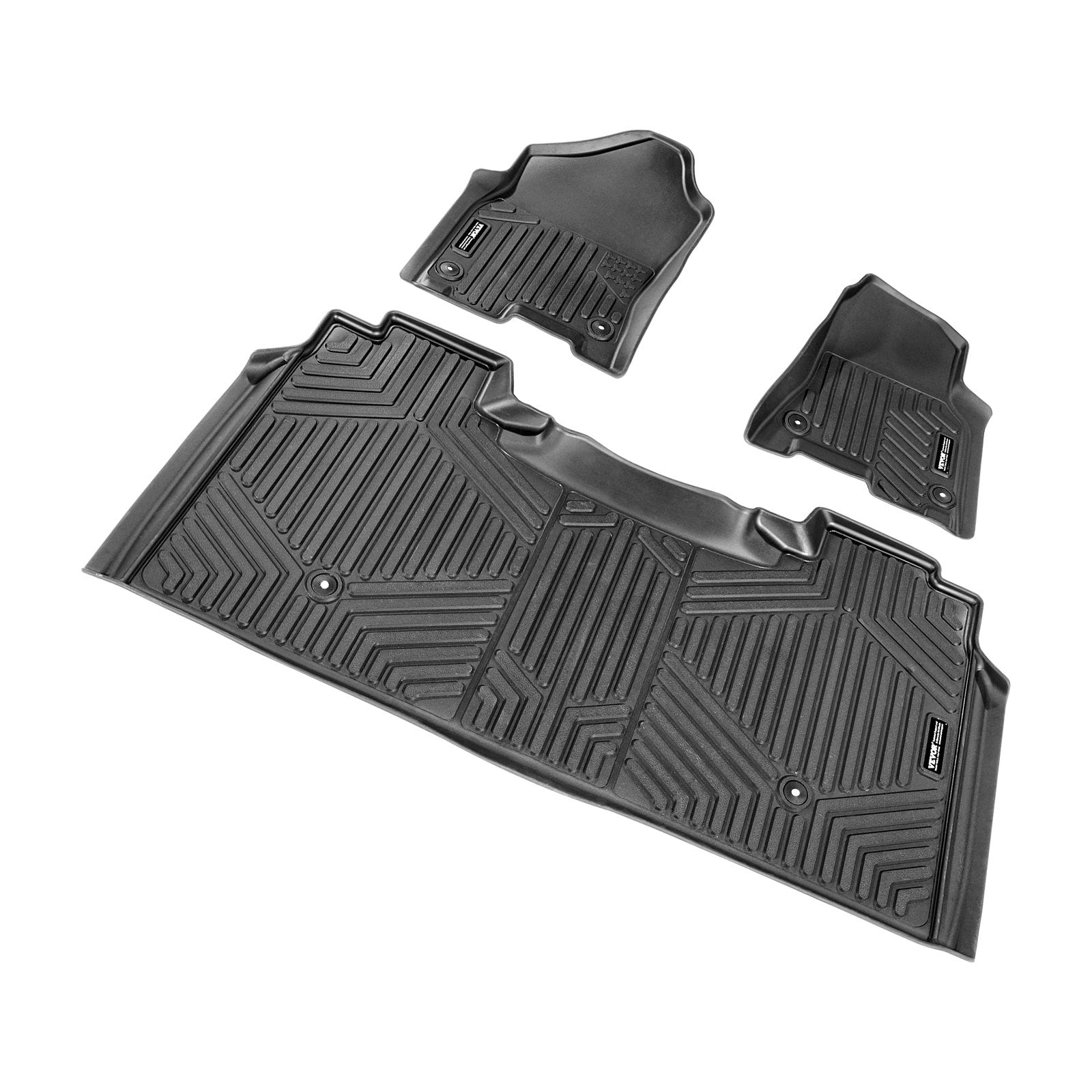 VEVOR Automotive Floor Mats Fits for Dodge Ram 1500 2019-2024 3 pcs Floor Liners 