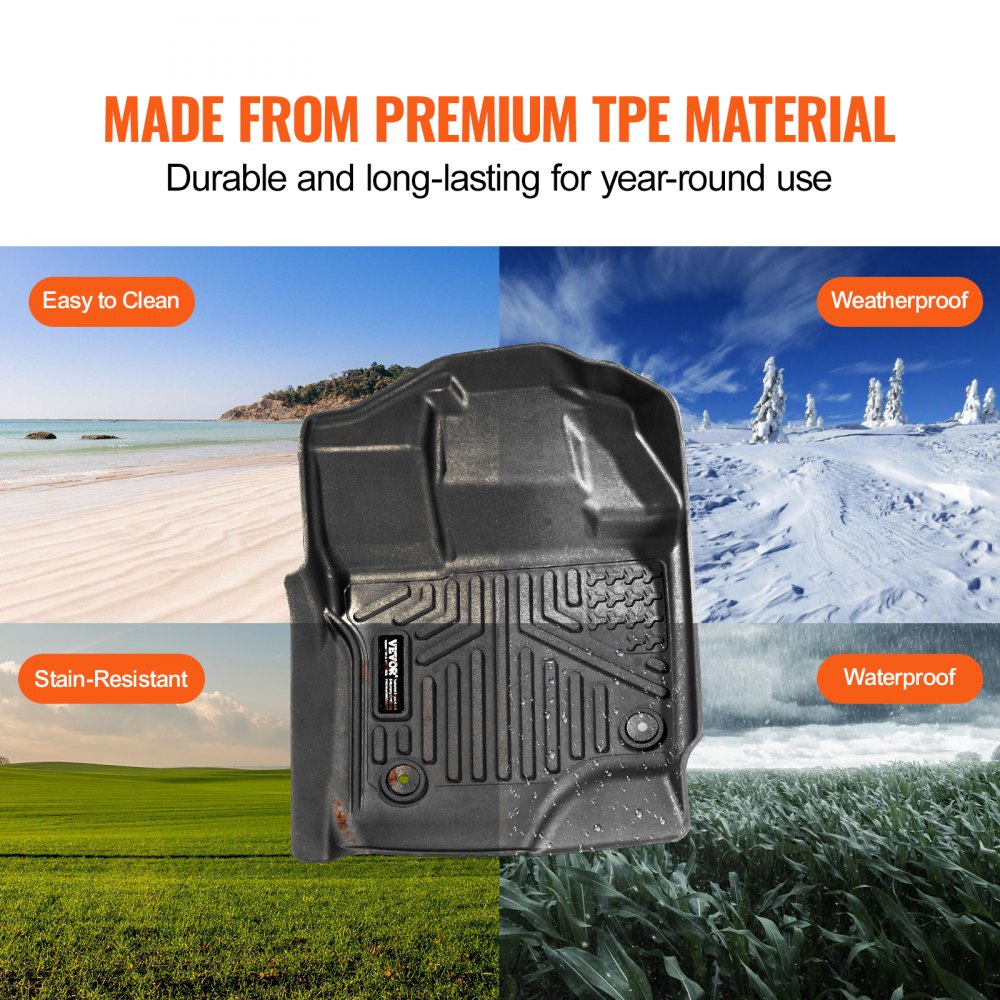 VEVOR Automotive Floor Mats Fits for Ford F-150/F150 Lightning 2015-2024 3 pcs 