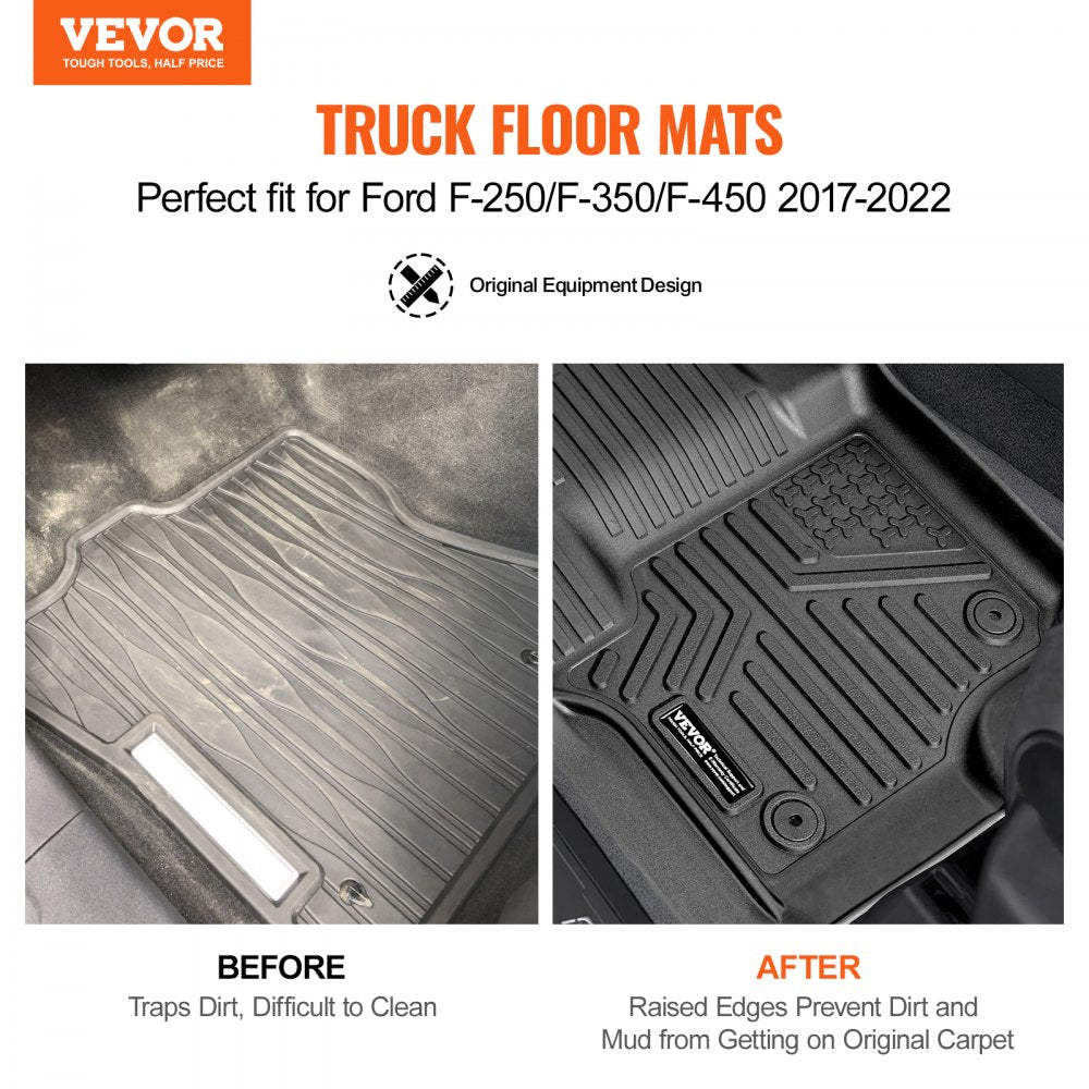 VEVOR Automotive Floor Mats Fits for Ford F-250/F-350/F-450 2017-2022 3 pcs 