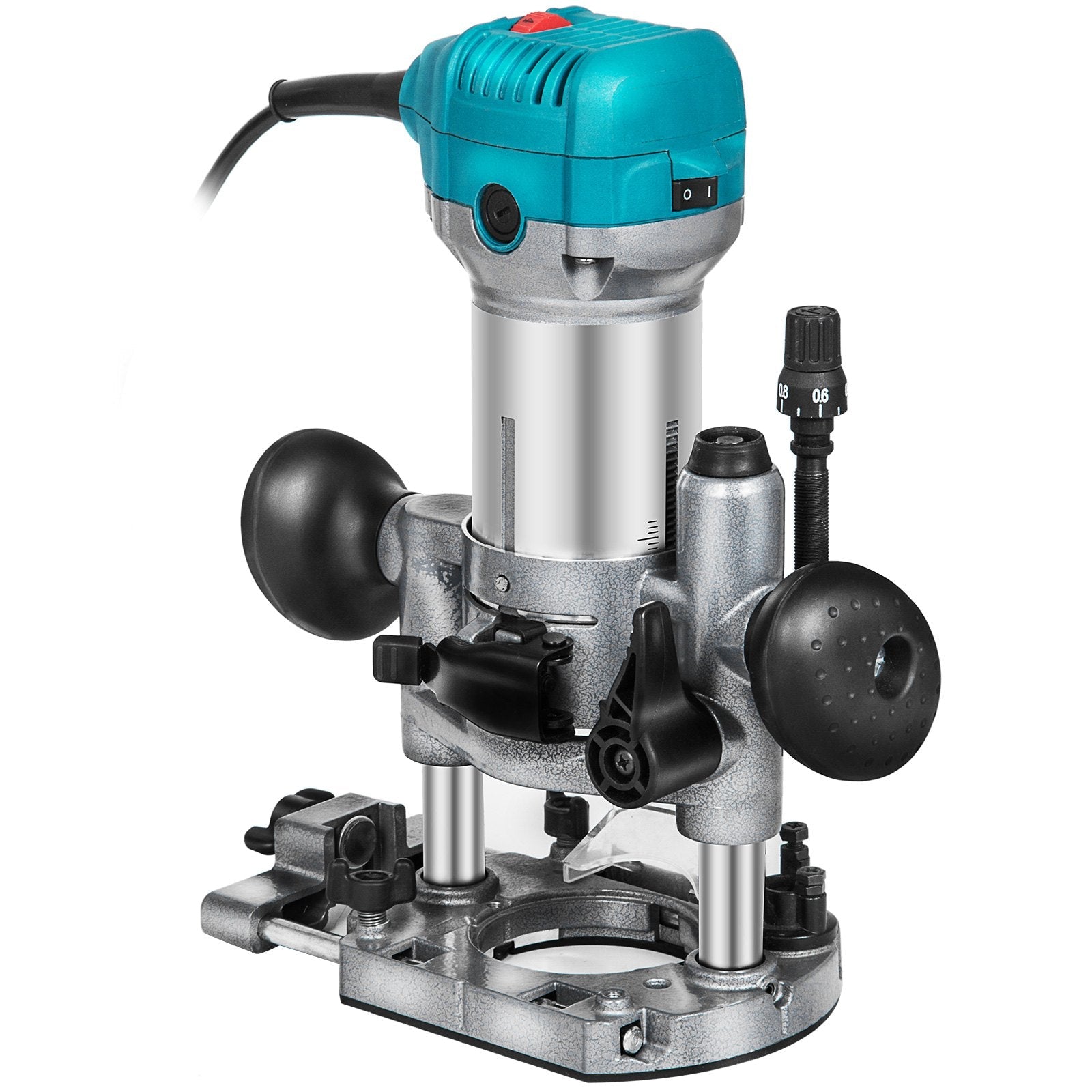 VEVOR 6.5Amp 1-1/4 HP Wood Router Tool Kit Max Torque 30,000RPM Variable Speed Compact Router Kit With Fixed Base, Plunge Base, Tilt Base and Offset Base (kit w/4 bases) 