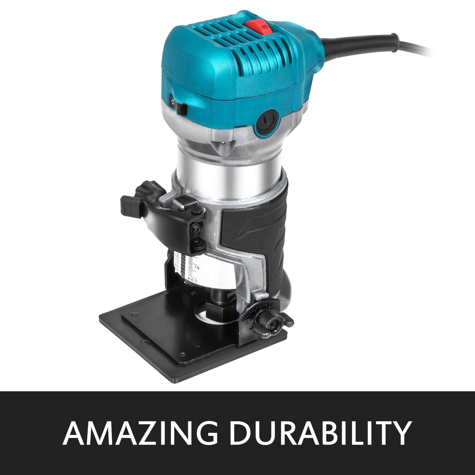 VEVOR 6.5Amp 1-1/4 HP Wood Router Tool Kit Max Torque 30,000RPM Variable Speed Compact Router Kit With Fixed Base, Plunge Base, Tilt Base and Offset Base (kit w/4 bases) 