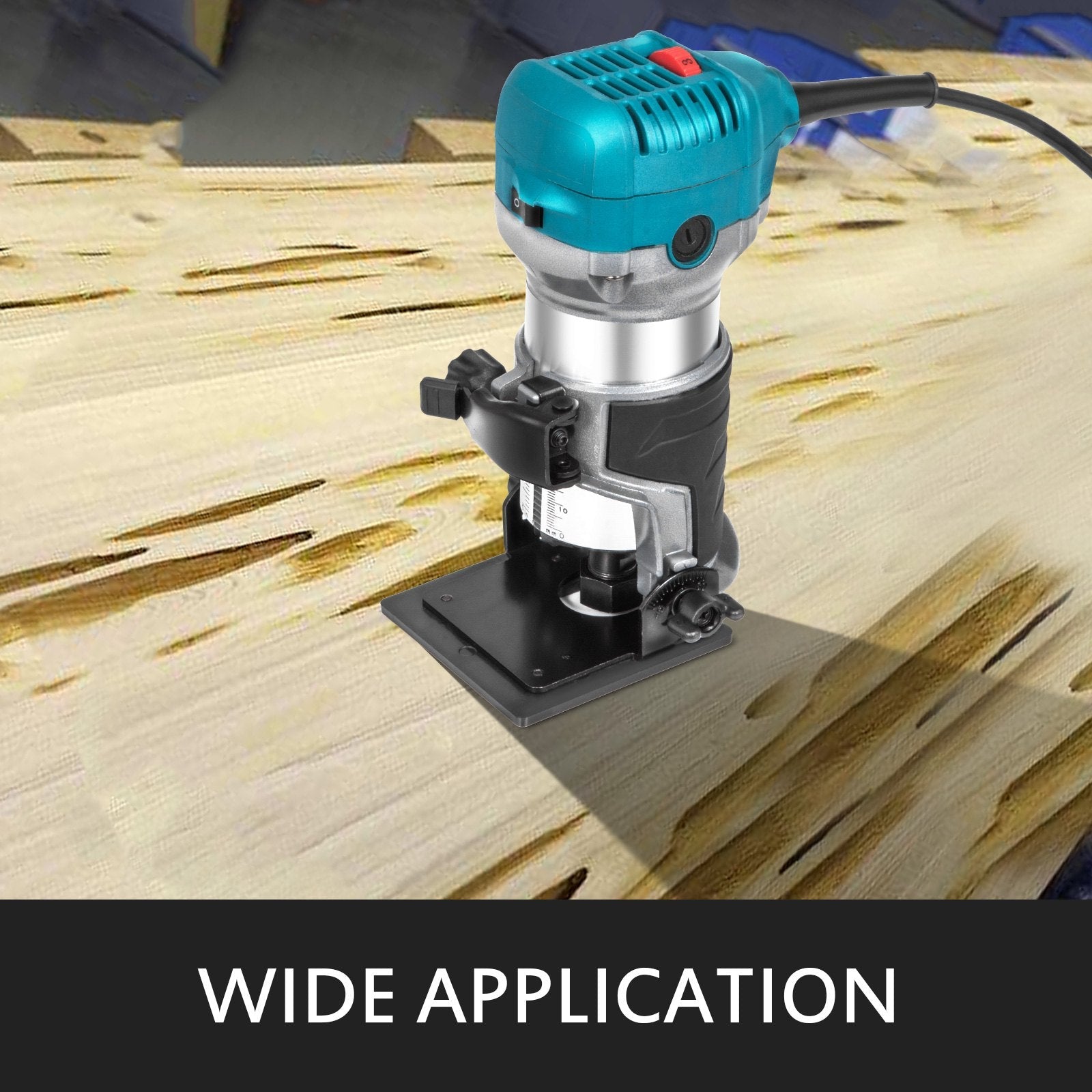 VEVOR 6.5Amp 1-1/4 HP Wood Router Tool Kit Max Torque 30,000RPM Variable Speed Compact Router Kit With Fixed Base, Plunge Base, Tilt Base and Offset Base (kit w/4 bases) 