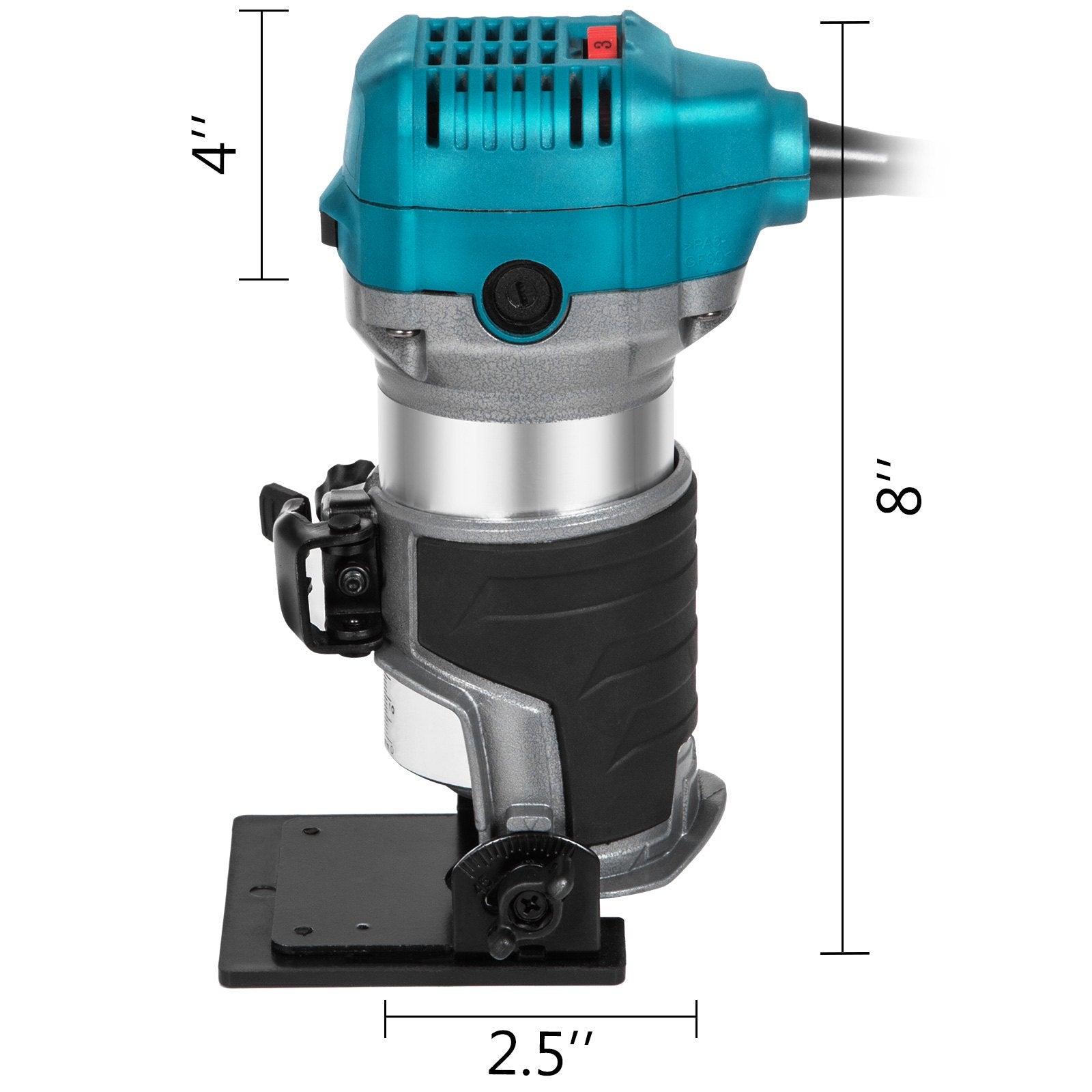 VEVOR 6.5Amp 1-1/4 HP Wood Router Tool Kit Max Torque 30,000RPM Variable Speed Compact Router Kit With Fixed Base, Plunge Base, Tilt Base and Offset Base (kit w/4 bases) 