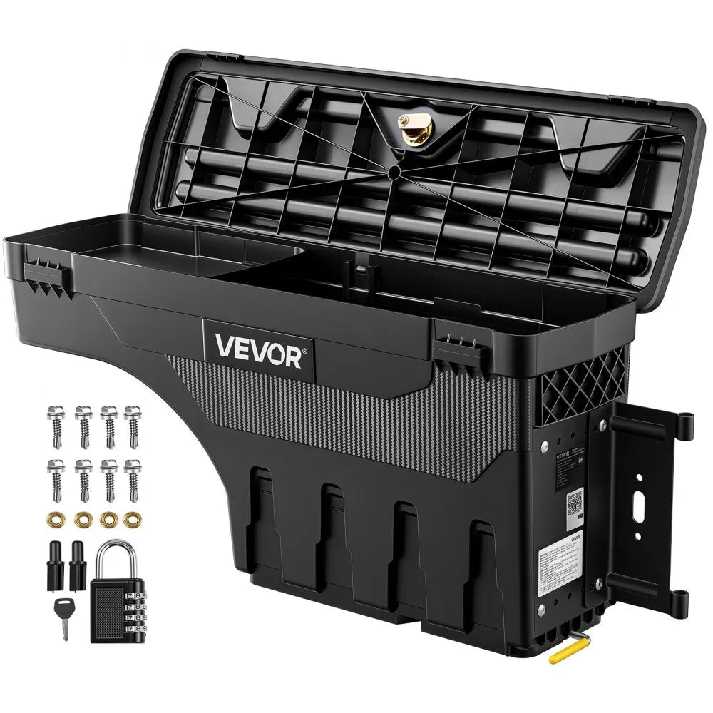 Truck Bed Storage Box 6.6 Gal/25L, Waterproof Wheel Well Tool Box with Anti-Theft Locks – Passenger Side, Fits 2019–2023 Dodge Ram 1500