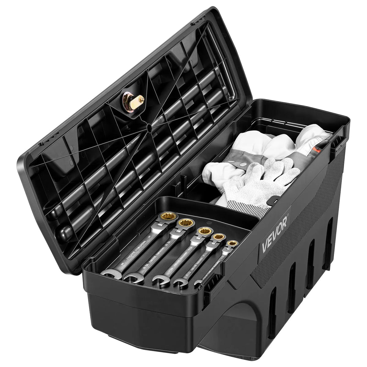Truck Bed Storage Box 6.6 Gal/25L, Waterproof Wheel Well Tool Box with Anti-Theft Locks – Passenger Side, Fits 2019–2023 Dodge Ram 1500