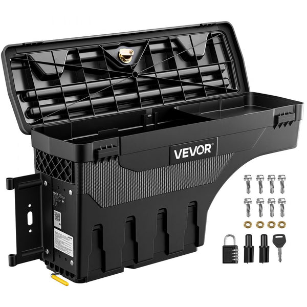 Truck Bed Storage Box 6.6 Gal/25L, Waterproof Wheel Well Tool Box with Anti-Theft Locks – Driver Side, Fits Dodge Ram 1500/2500/3500