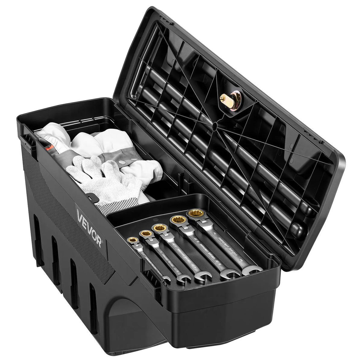 Truck Bed Storage Box 6.6 Gal/25L, Waterproof Wheel Well Tool Box with Anti-Theft Locks – Driver Side, Fits Dodge Ram 1500/2500/3500
