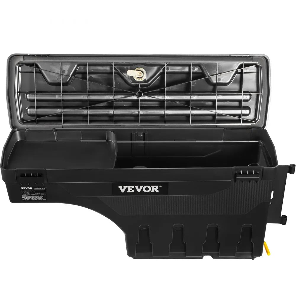 VEVOR Truck Bed Storage Box, Lockable Lid, Waterproof ABS Wheel Well Tool Box 6.6 Gal/20 L, Compatible with Chevrolet Silverado 1500 GMC Sierra 1500 2019-2021, Passenger Side, Black