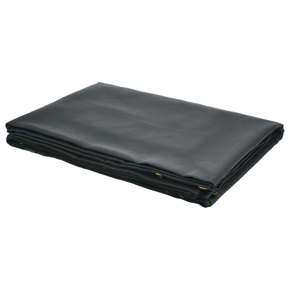 VEVOR Dump Truck Mesh Tarp, 7 x 14 ft, PVC Coated Black Heavy Duty Cover with 5.5" 18oz Double Pocket, Brass Grommets, Reinforced Double Needle Stitch Webbing Fits Manual or Electric Dump Truck System 