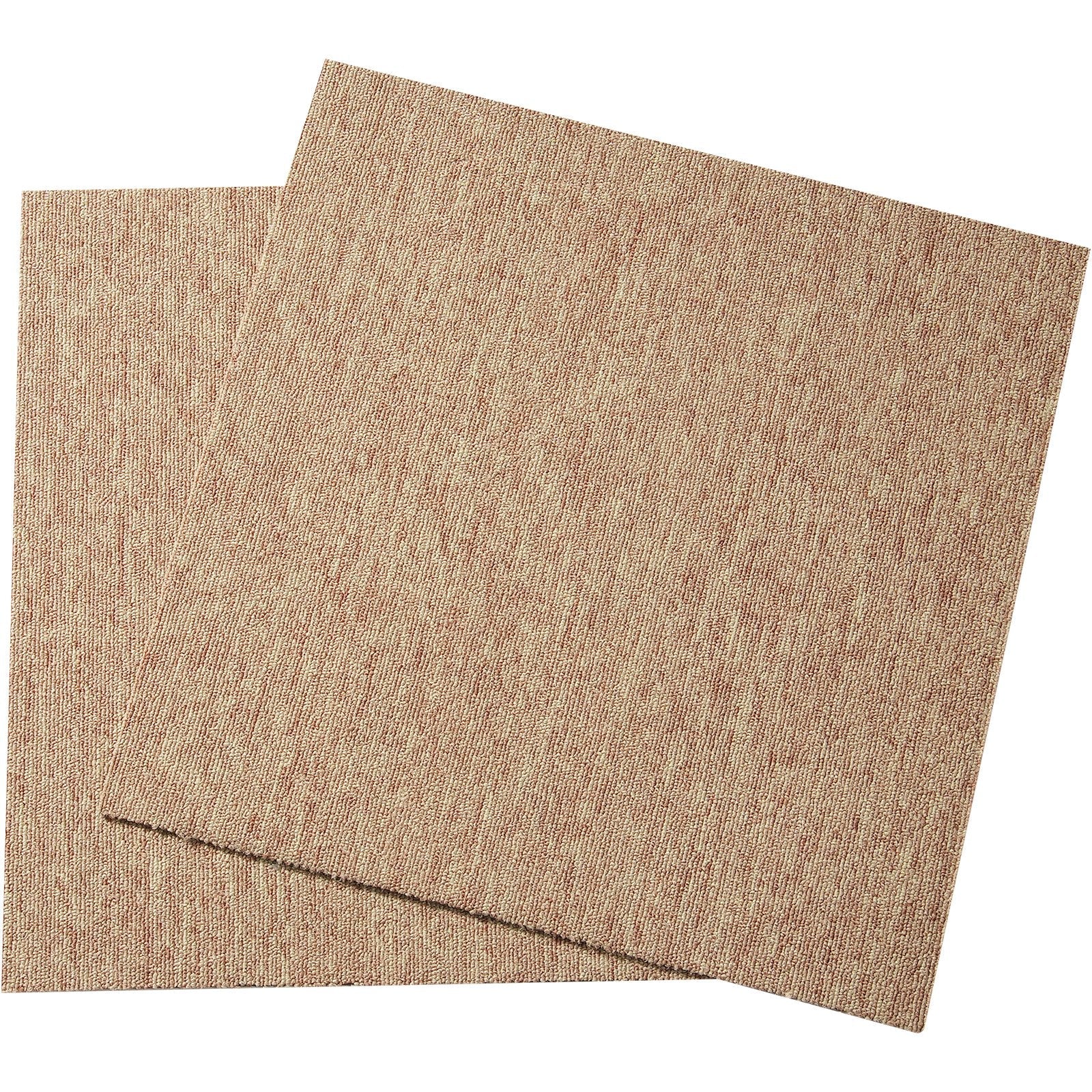 VEVOR Carpet Tiles Reusable, 20"x 20" Carpet Squares With Padding Attached, Soft Padded Carpet Tiles, Easy Install DIY for Bedroom Living Room Indoor Outdoor (16 Tiles, Dark Brown) 