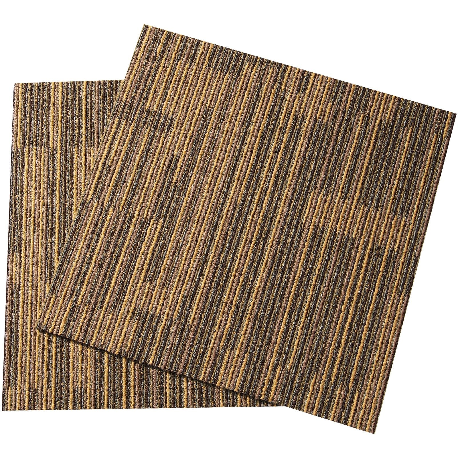 VEVOR Carpet Tiles Reusable, 20"x 20"Carpet Squares With Padding Attached, Soft Padded Carpet Tiles, Easy Install DIY for Bedroom Living Room (12Tiles, Mixed Brown) 
