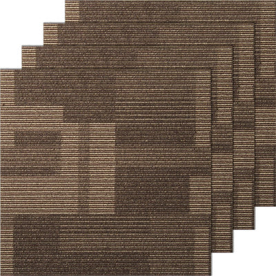 VEVOR Carpet Tiles Reusable, 24"x 24"Carpet Squares With Padding Attached, Soft Padded Carpet Tiles, Easy Install DIY for Bedroom Living Room (24Tiles, Mixed Brown) 
