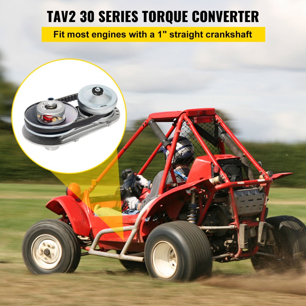 VEVOR Torque Converter 4-7HP Go Kart Clutch 1Inch Replaces Comet TAV2 Manco 10T 40 or 41 and 12T 35 Chain Drive Belt (1\" 10T 40/41and 12T 35 Chain) 