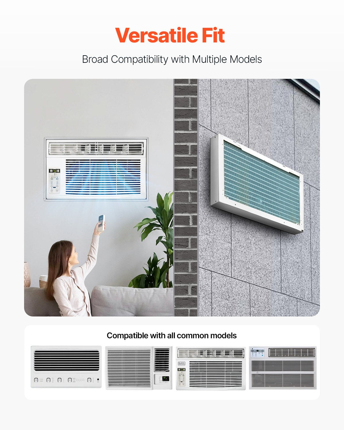 VEVOR Air Conditioner Wall Sleeve 26 in Universal Through the Wall AC Sleeve 