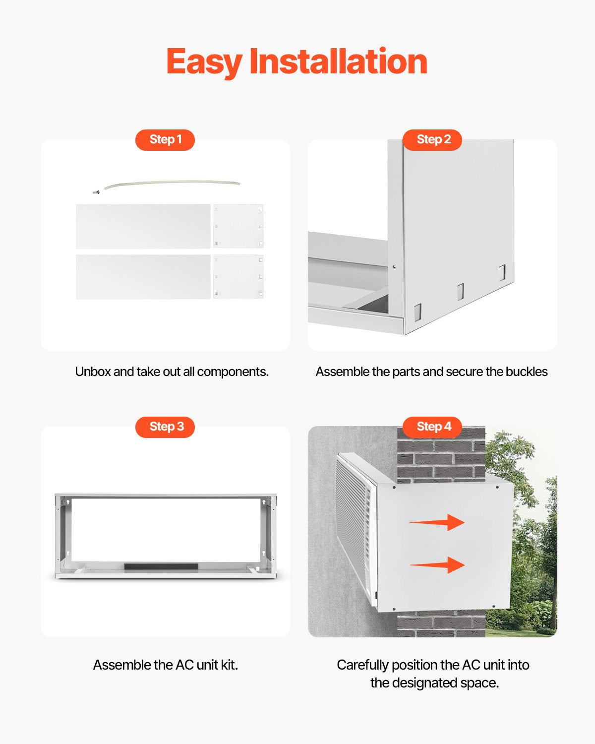 VEVOR Air Conditioner Wall Sleeve 42 in Universal Through the Wall AC Sleeve 
