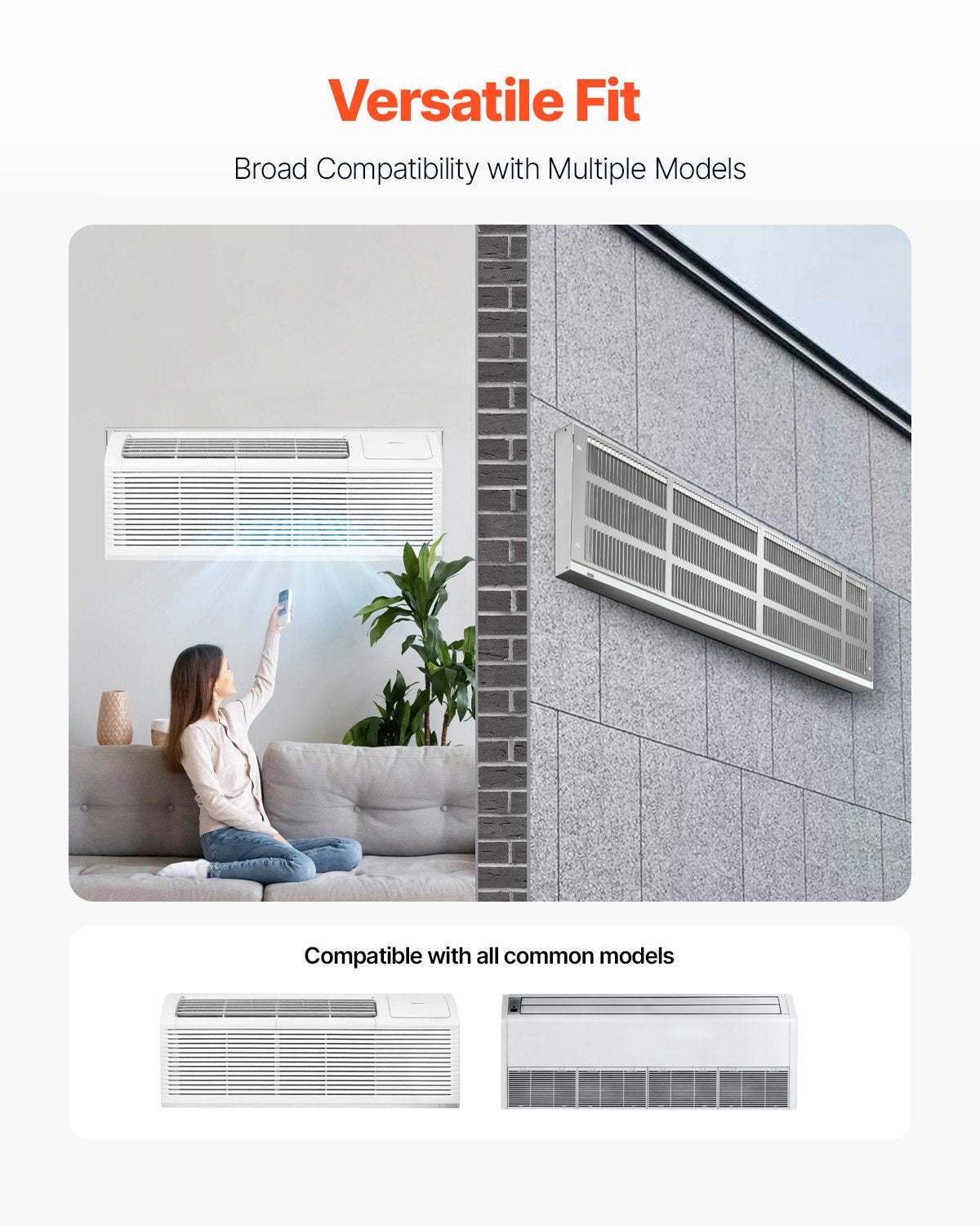 VEVOR Air Conditioner Wall Sleeve 42 in with Exterior Grille Wall AC Sleeve 