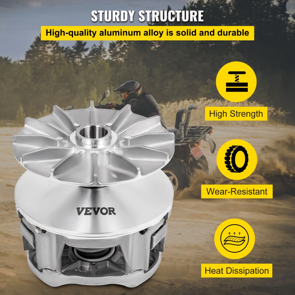 VEVOR Driven Clutch Aluminum Alloy Primary Drive Clutch Compatible With 2014-2021 Polaris RZR 1000, OEM Replacement with Heat Treated Center Shaft 