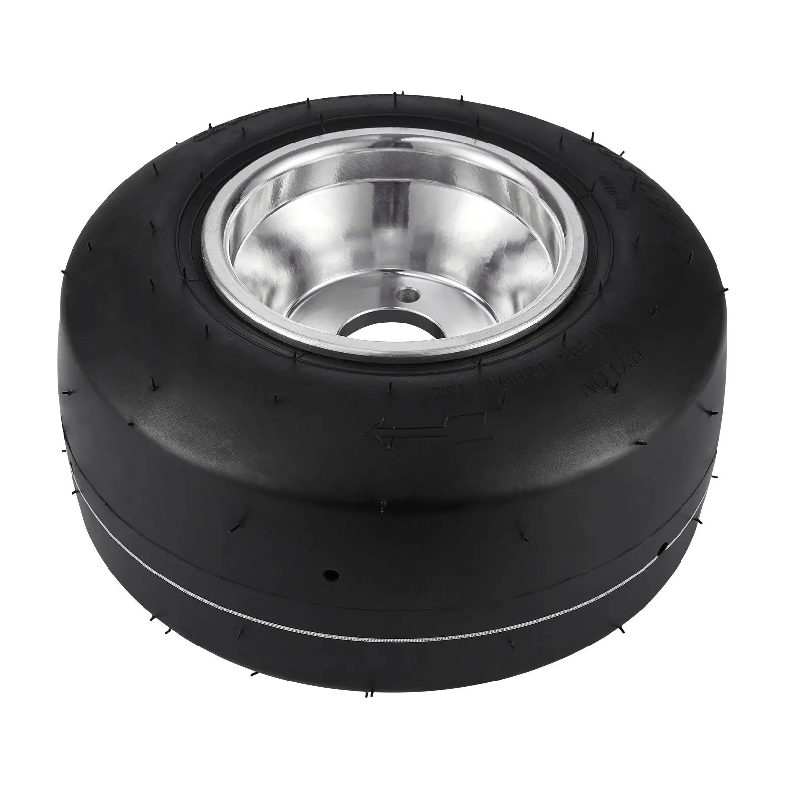 VEVOR Go Kart Tires and Rims, 10x4.5-5" Go Kart Wheels, 2-Pack Front Wheels, Aluminum Alloy Rims and Rubber Tires, Hub-Rim Fit Bolt Pattern 1.57 inch with 3 Bolt Holes, Replacement Pneumatic Tire