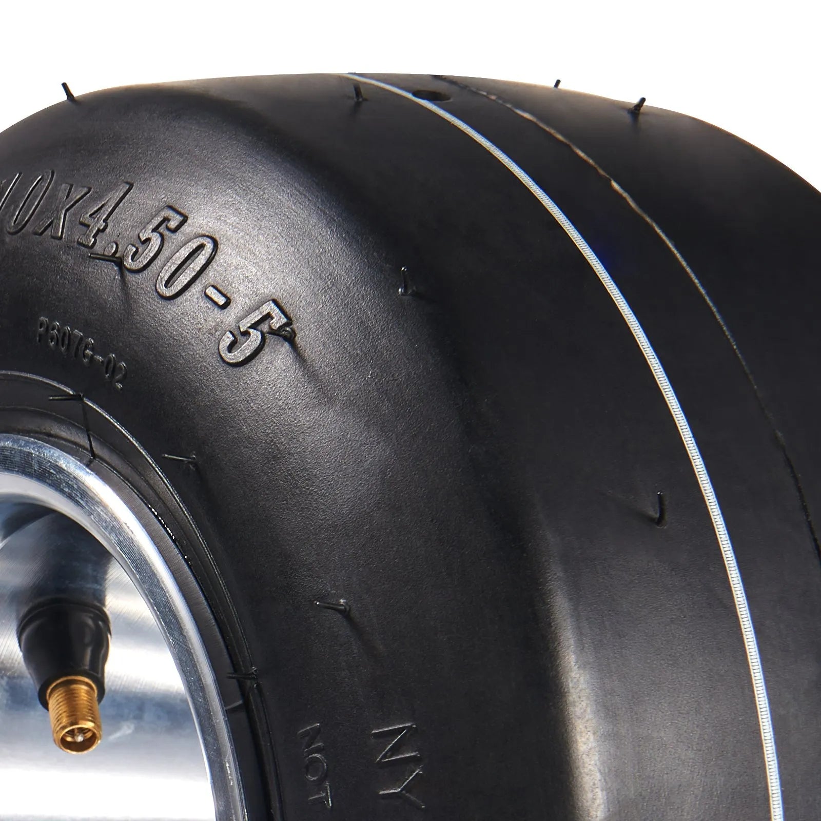 VEVOR Go Kart Tires and Rims, 10x4.5-5" Go Kart Wheels, 2-Pack Front Wheels, Aluminum Alloy Rims and Rubber Tires, Hub-Rim Fit Bolt Pattern 1.57 inch with 3 Bolt Holes, Replacement Pneumatic Tire