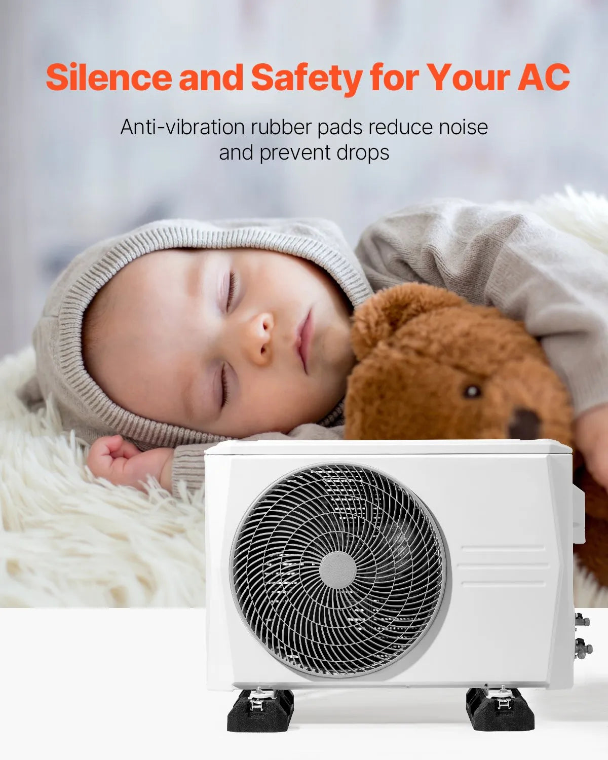 VEVOR Floor Mount Base Kit for 9000-36000 BTU AC Heavy Duty Anti Vibration