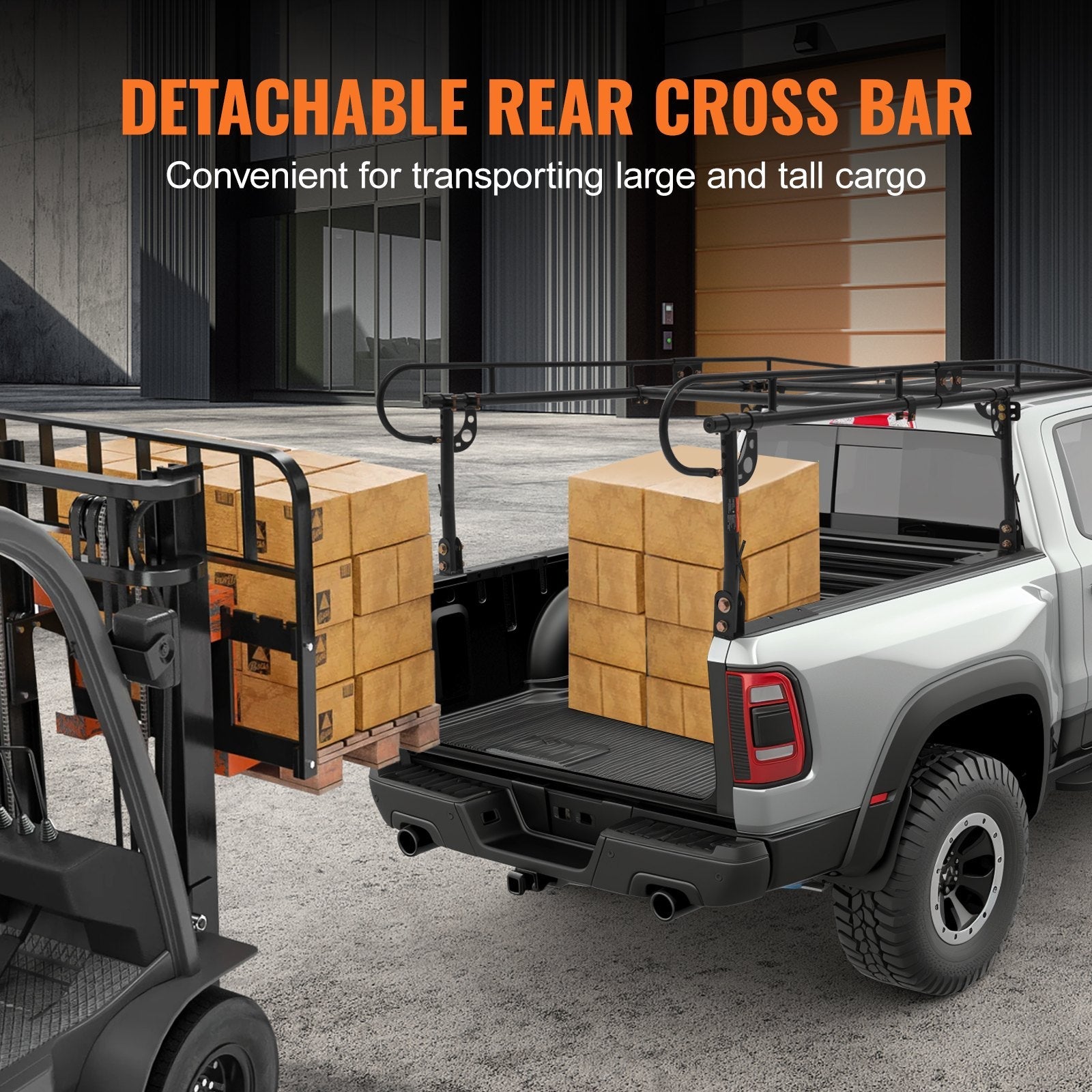 VEVOR Truck Rack Pick up Ladder Rack 1000lbs Capacity 43.3"-63" Width for Lumber 