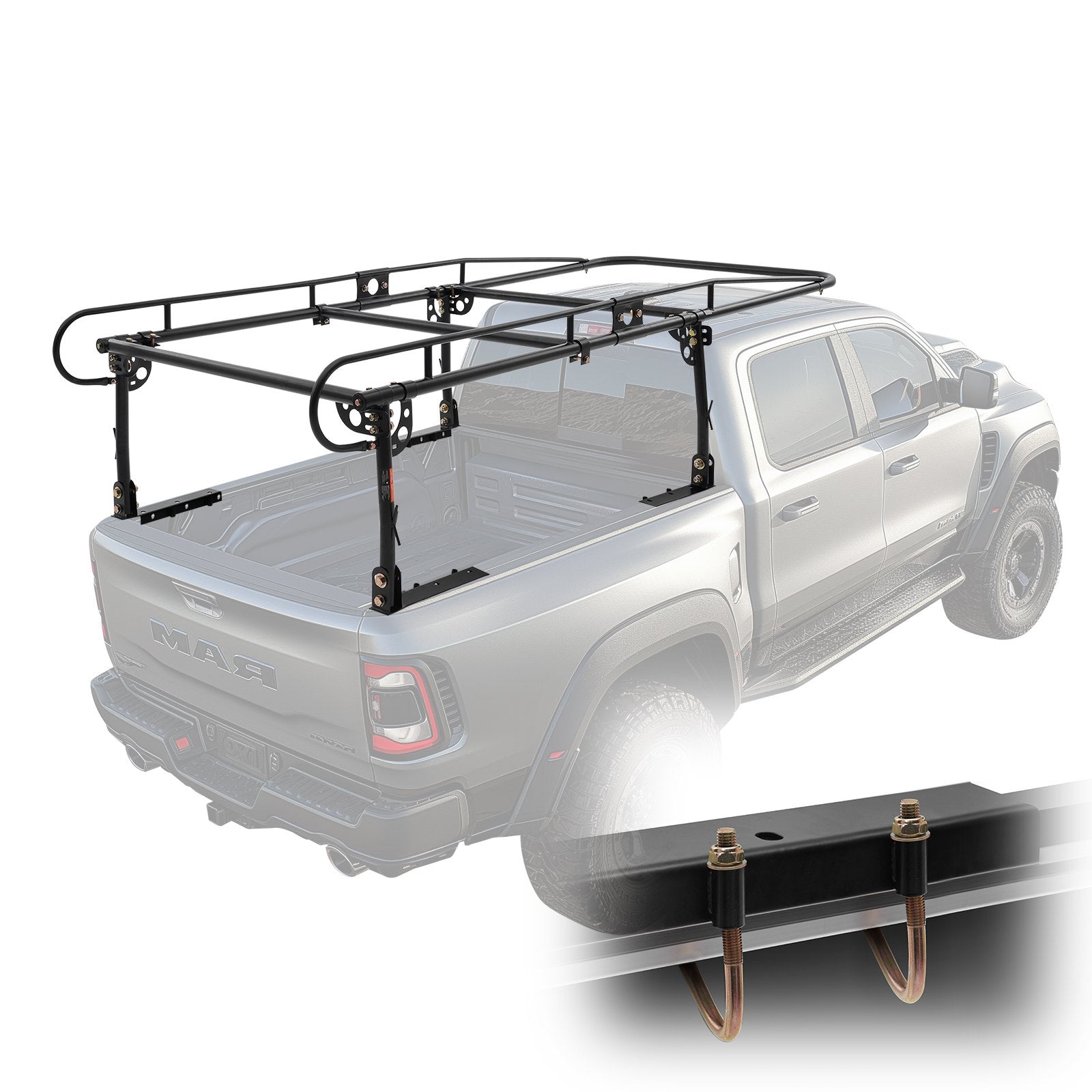 VEVOR Truck Rack Pick up Ladder Rack 1000lbs Capacity 43.3"-63" Width for Lumber 