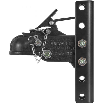 VEVOR Adjustable Trailer Coupler and 5-Position Channel Bracket Kit, 2-5/16" Hitch Ball, 15000 lbs Capacity, Heavy Duty Cast Channel-Mount Coupler, for Towing Camper, Pickup Truck, SUV, Black Coating 